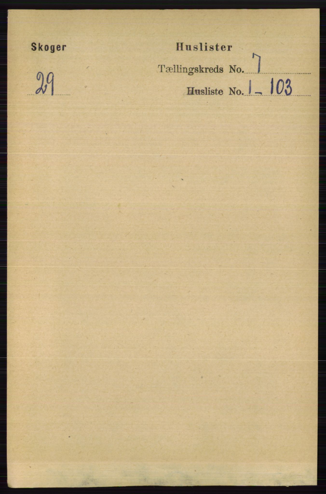 RA, 1891 census for 0712 Skoger, 1891, p. 3740