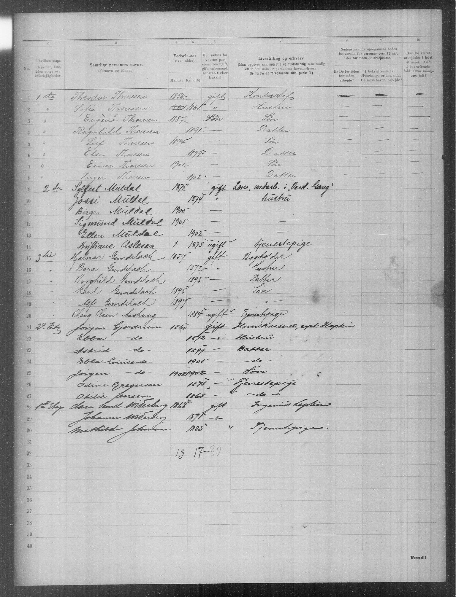 OBA, Municipal Census 1903 for Kristiania, 1903, p. 427