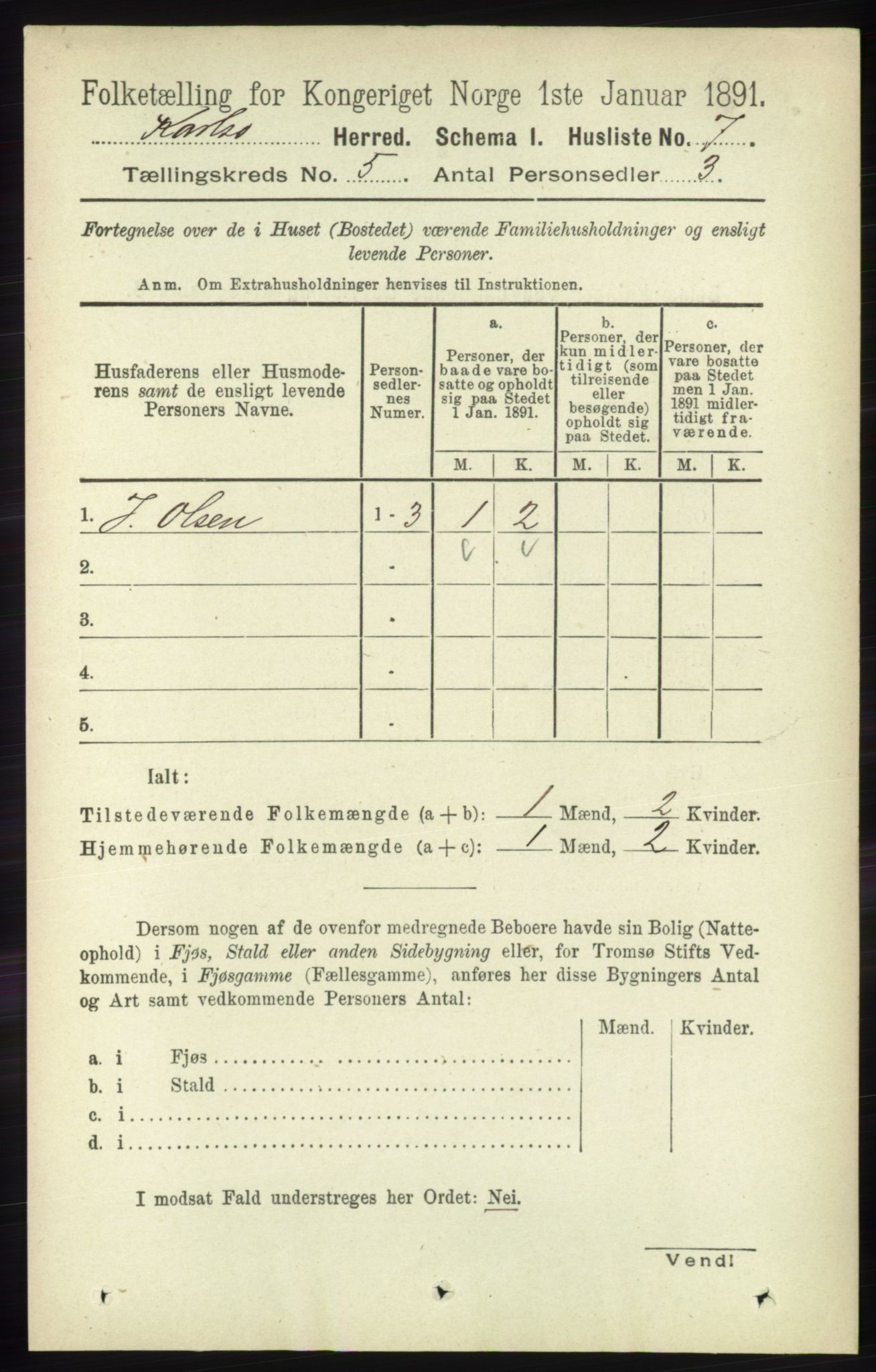 RA, 1891 census for 1936 Karlsøy, 1891, p. 1235