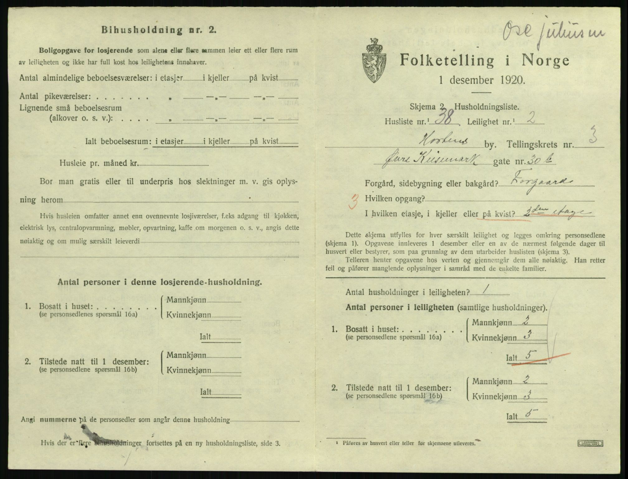 SAKO, 1920 census for Horten, 1920, p. 4263