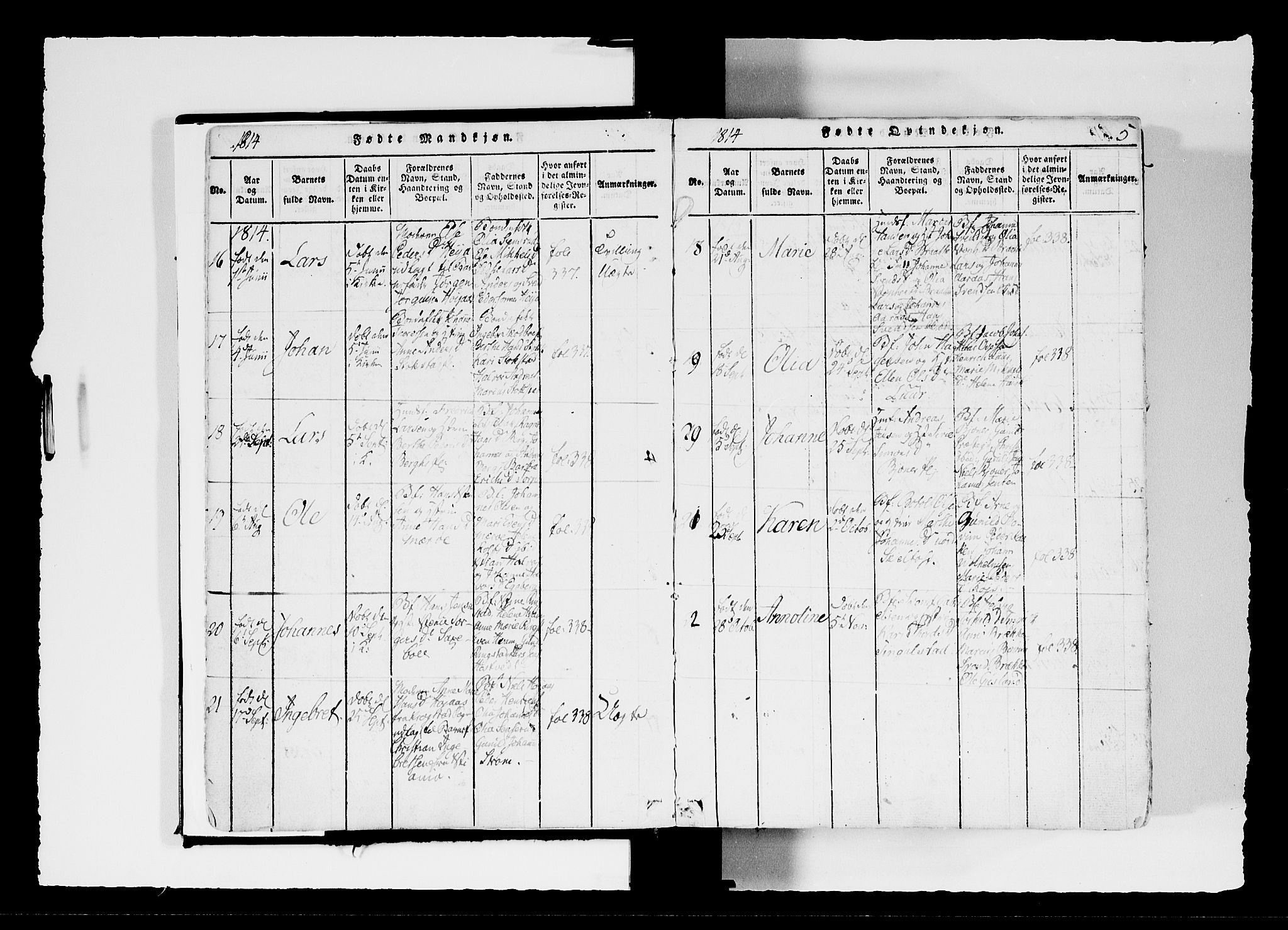 Hobøl prestekontor Kirkebøker, AV/SAO-A-2002/F/Fa/L0002: Parish register (official) no. I 2, 1814-1841, p. 5