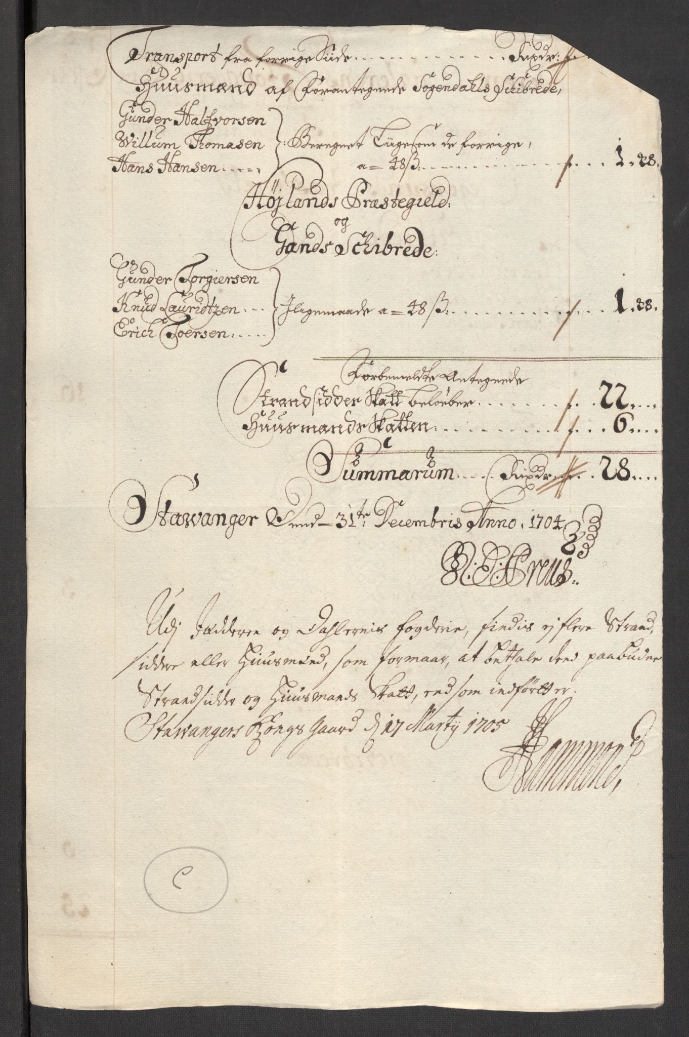 Rentekammeret inntil 1814, Reviderte regnskaper, Fogderegnskap, RA/EA-4092/R46/L2732: Fogderegnskap Jæren og Dalane, 1703-1704, p. 106