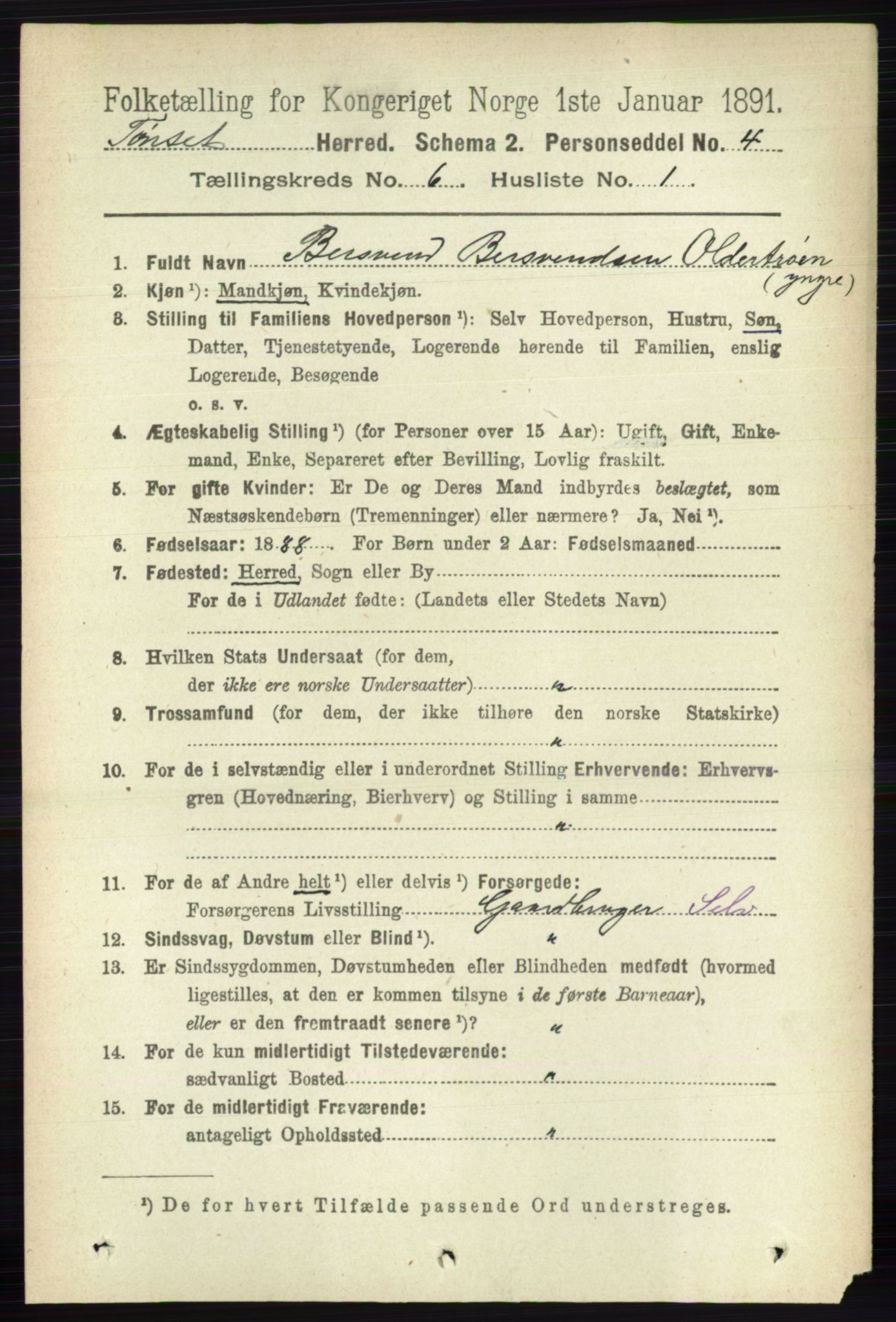 RA, 1891 census for 0437 Tynset, 1891, p. 1467