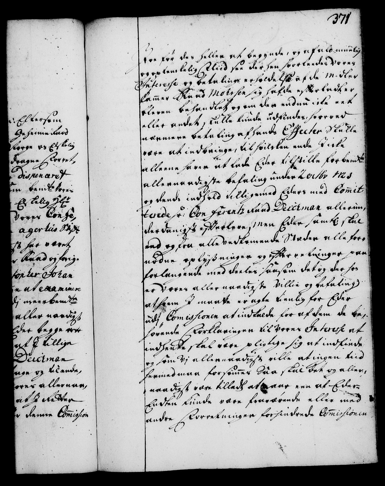 Rentekammeret, Kammerkanselliet, RA/EA-3111/G/Gg/Gga/L0002: Norsk ekspedisjonsprotokoll med register (merket RK 53.2), 1723-1727, p. 371