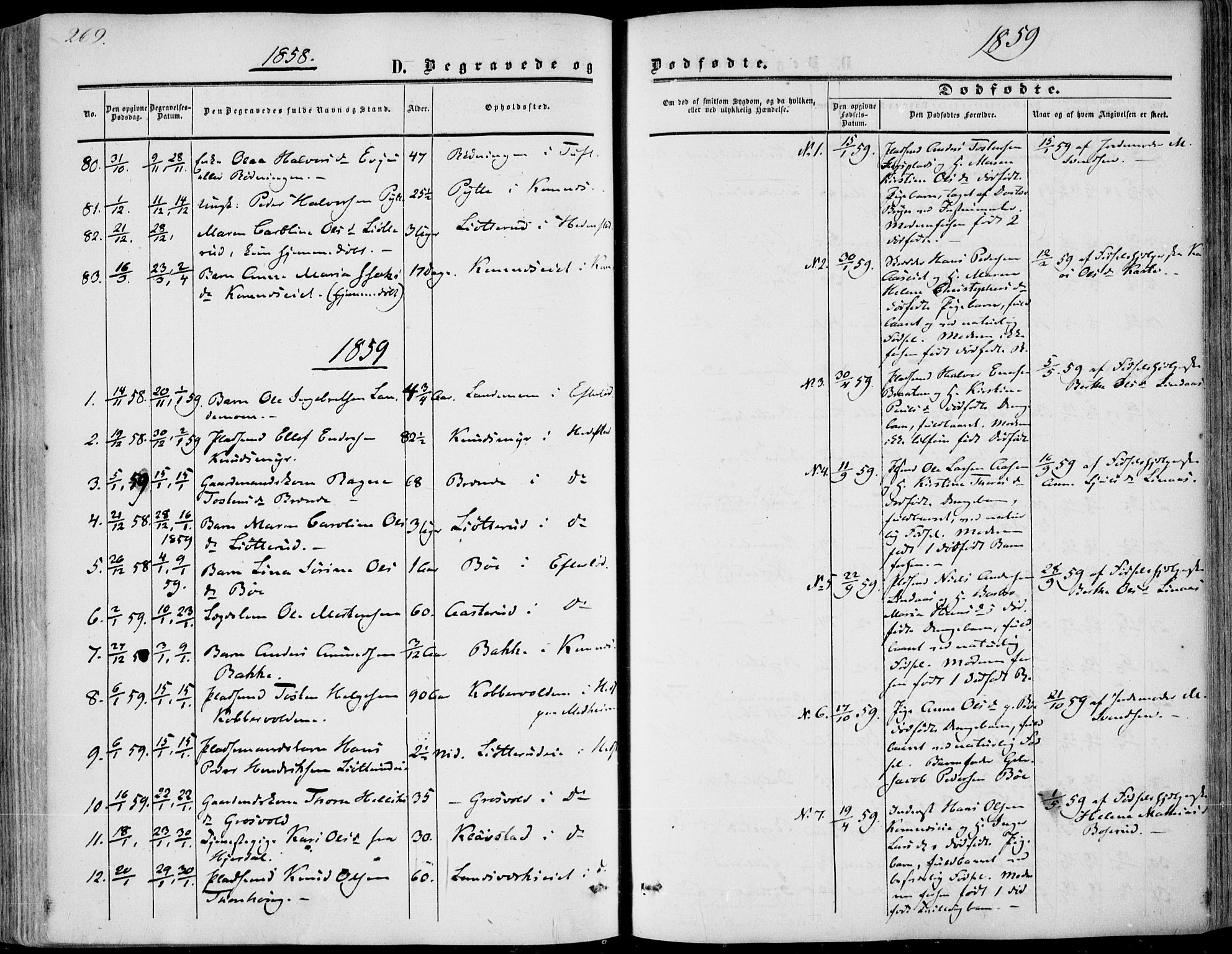 Sandsvær kirkebøker, SAKO/A-244/F/Fa/L0006: Parish register (official) no. I 6, 1857-1868, p. 269