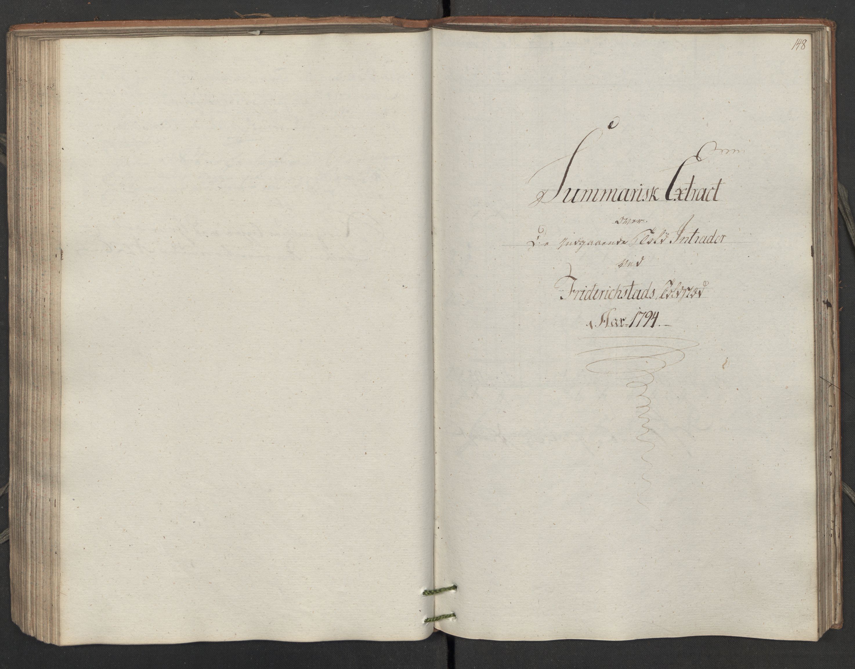 Generaltollkammeret, tollregnskaper, RA/EA-5490/R02/L0115/0001: Tollregnskaper Fredrikstad / Inngående tollbok, 1794, p. 147b-148a