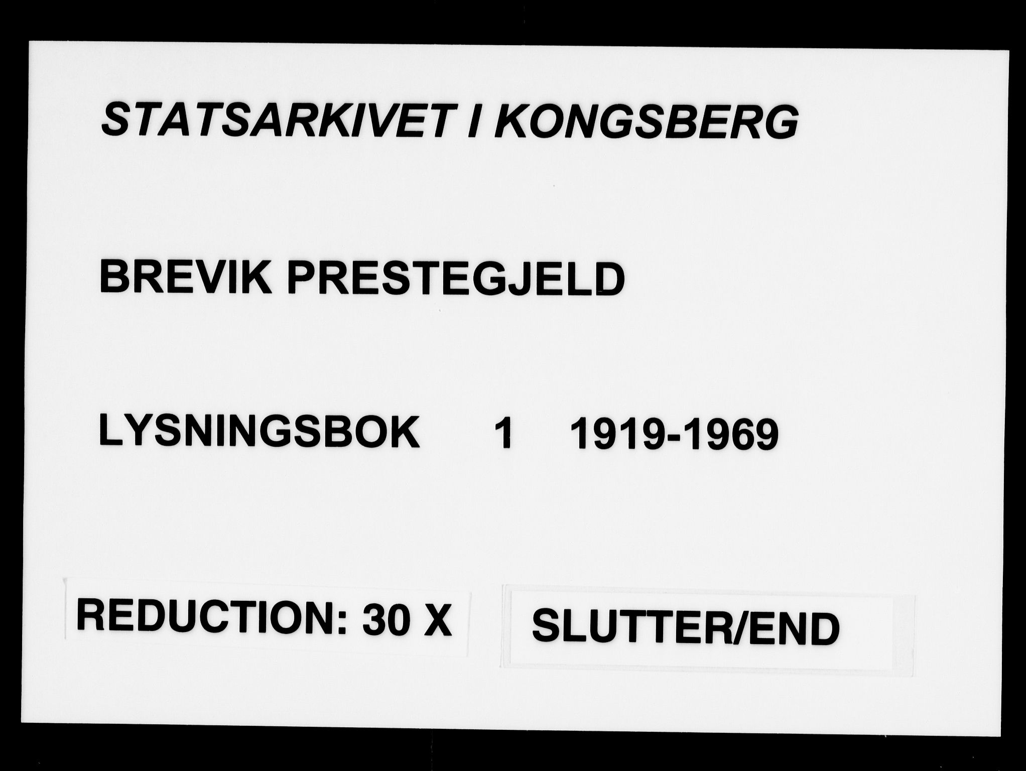 Brevik kirkebøker, SAKO/A-255/H/Ha/L0001: Banns register no. 1, 1919-1969