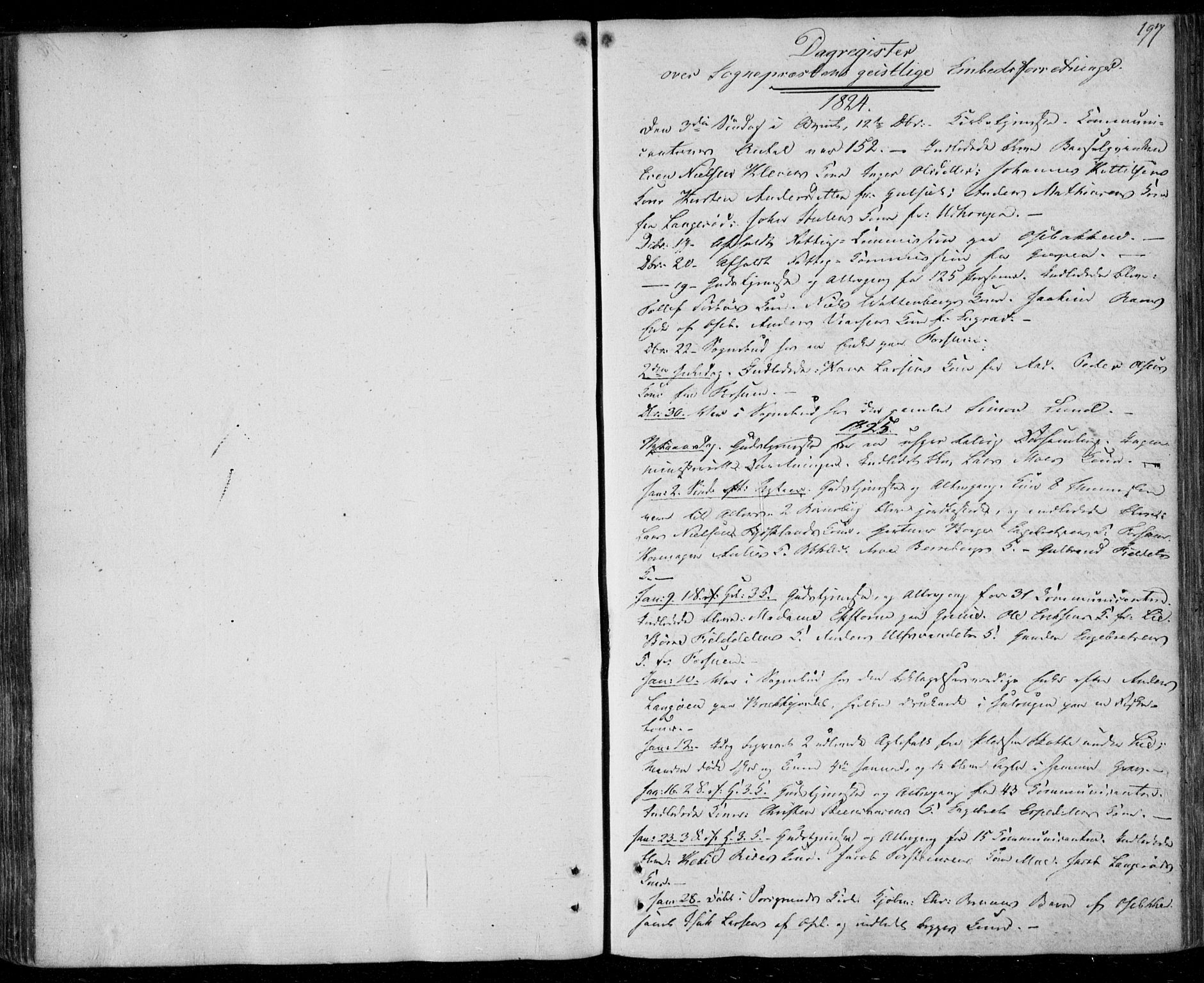 Gjerpen kirkebøker, SAKO/A-265/F/Fa/L0005: Parish register (official) no. I 5, 1823-1829, p. 197