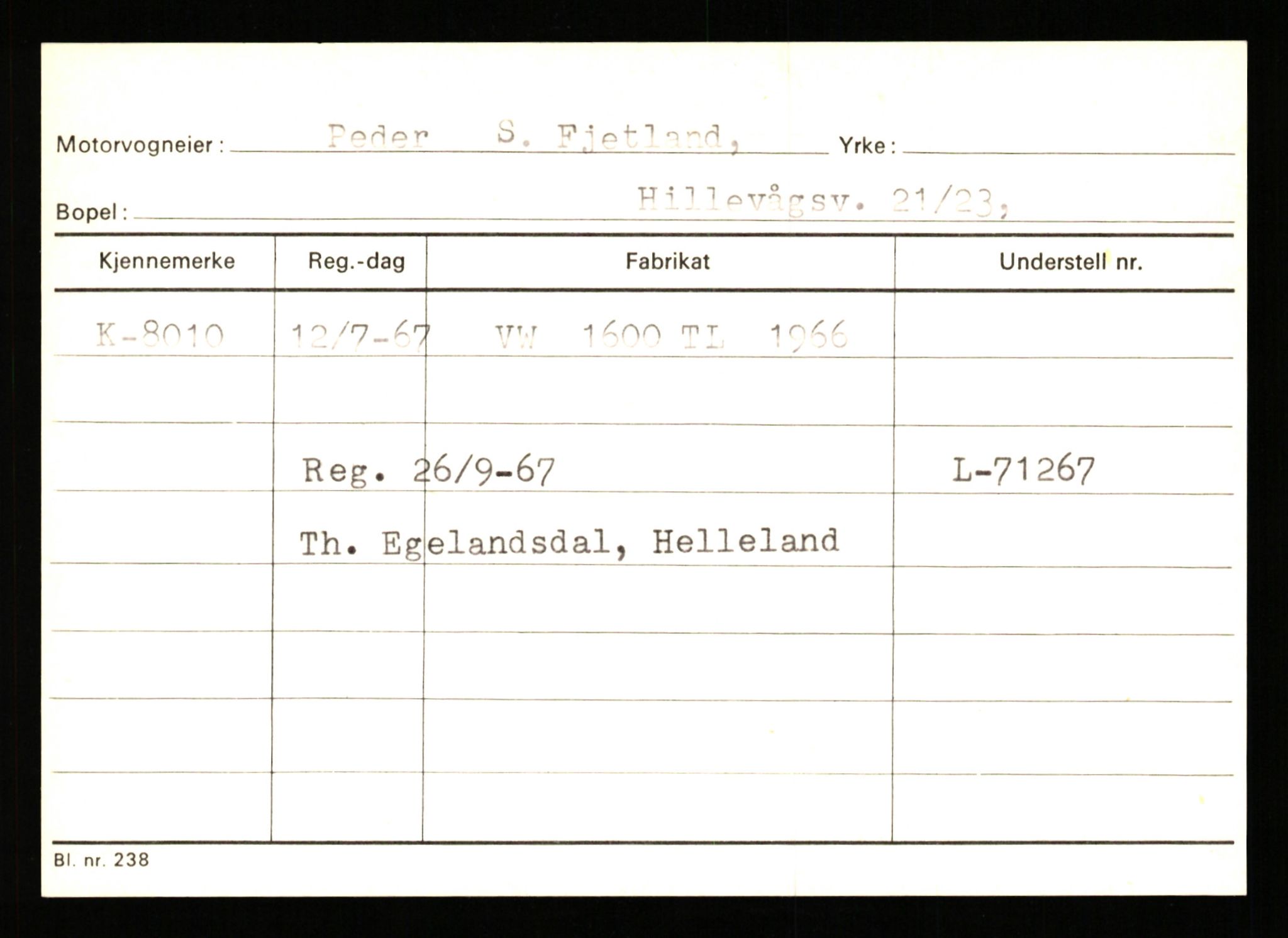 Stavanger trafikkstasjon, SAST/A-101942/0/G/L0002: Registreringsnummer: 5791 - 10405, 1930-1971, p. 1131