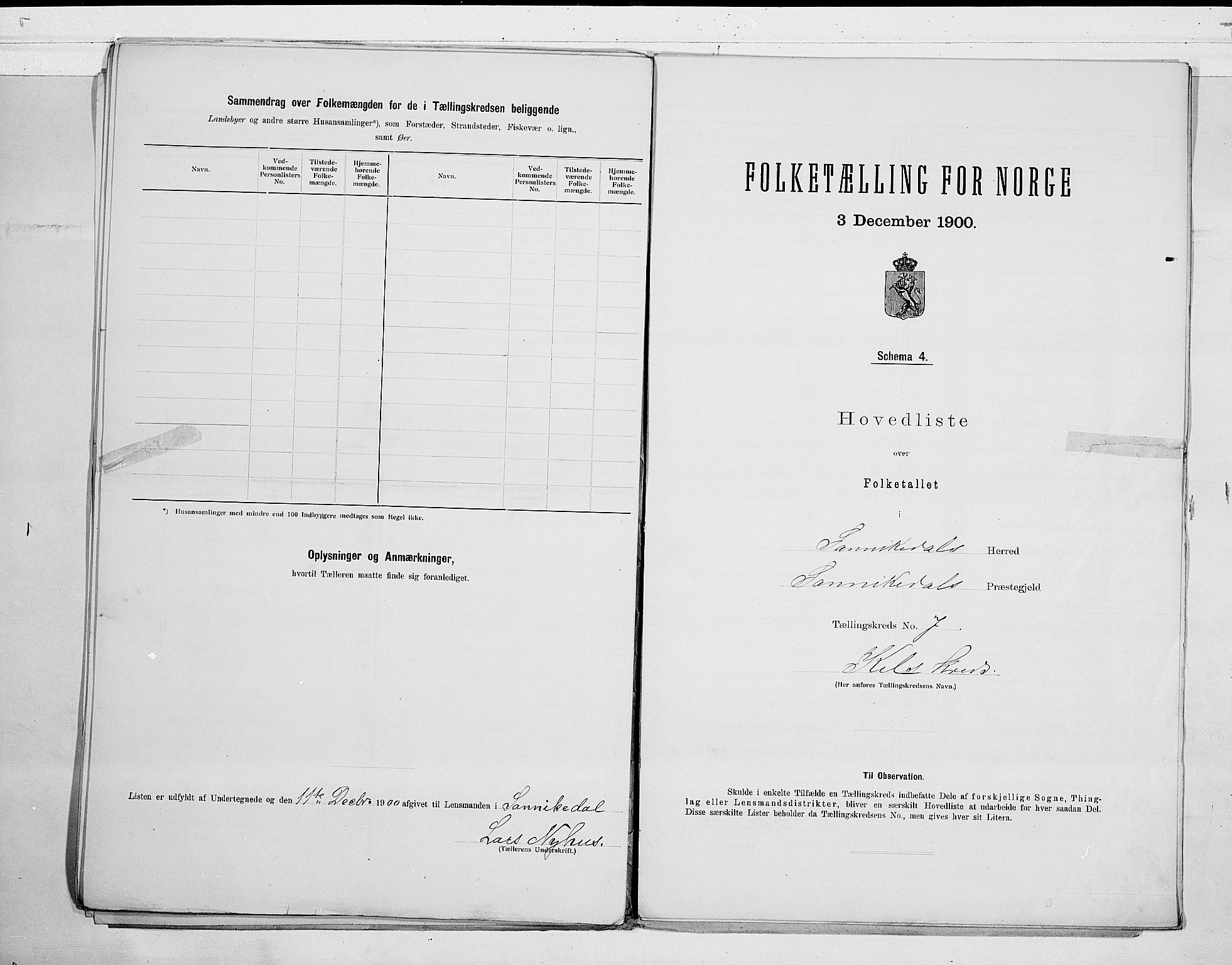 SAKO, 1900 census for Sannidal, 1900, p. 16