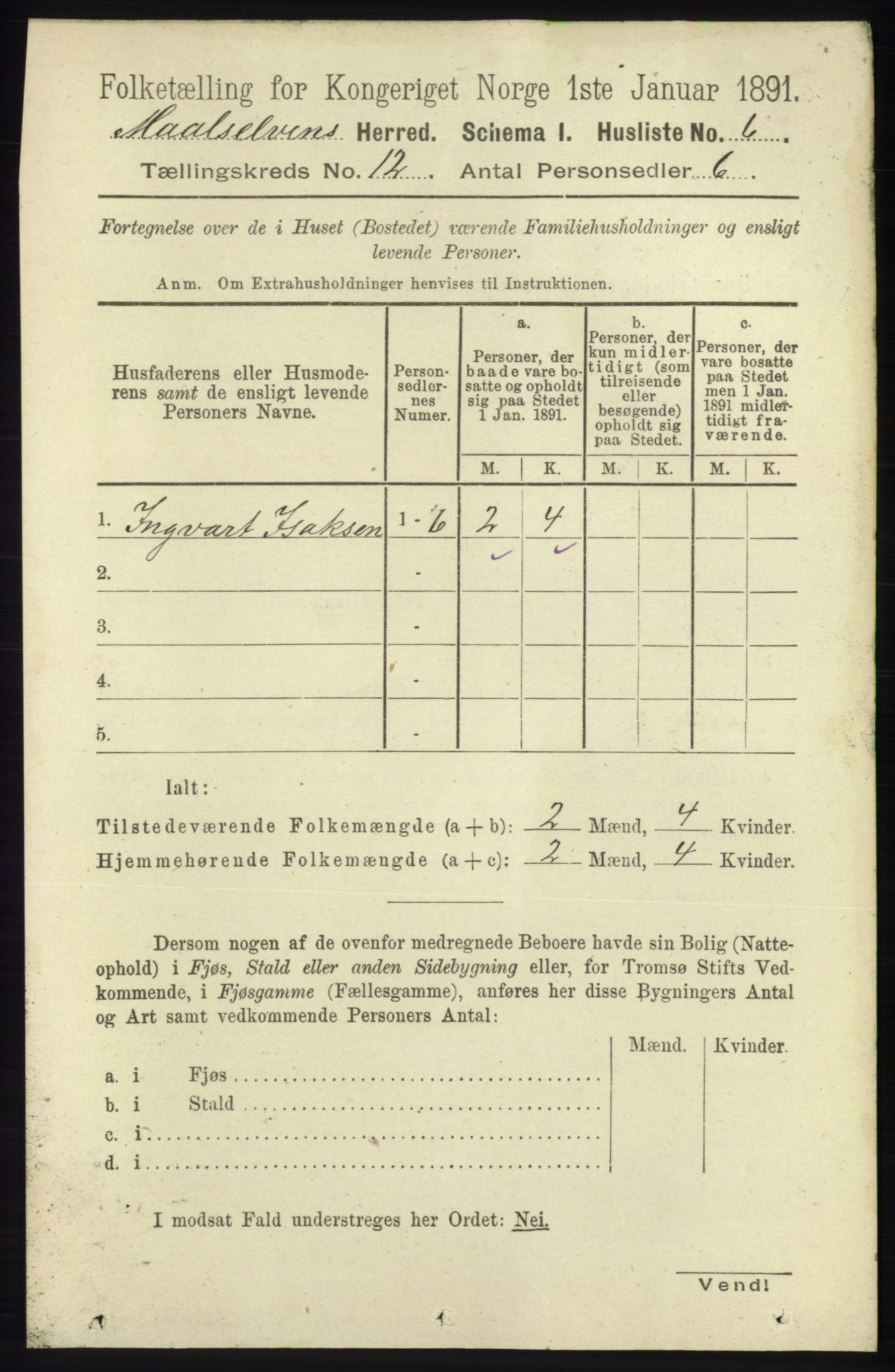 RA, 1891 census for 1924 Målselv, 1891, p. 3766