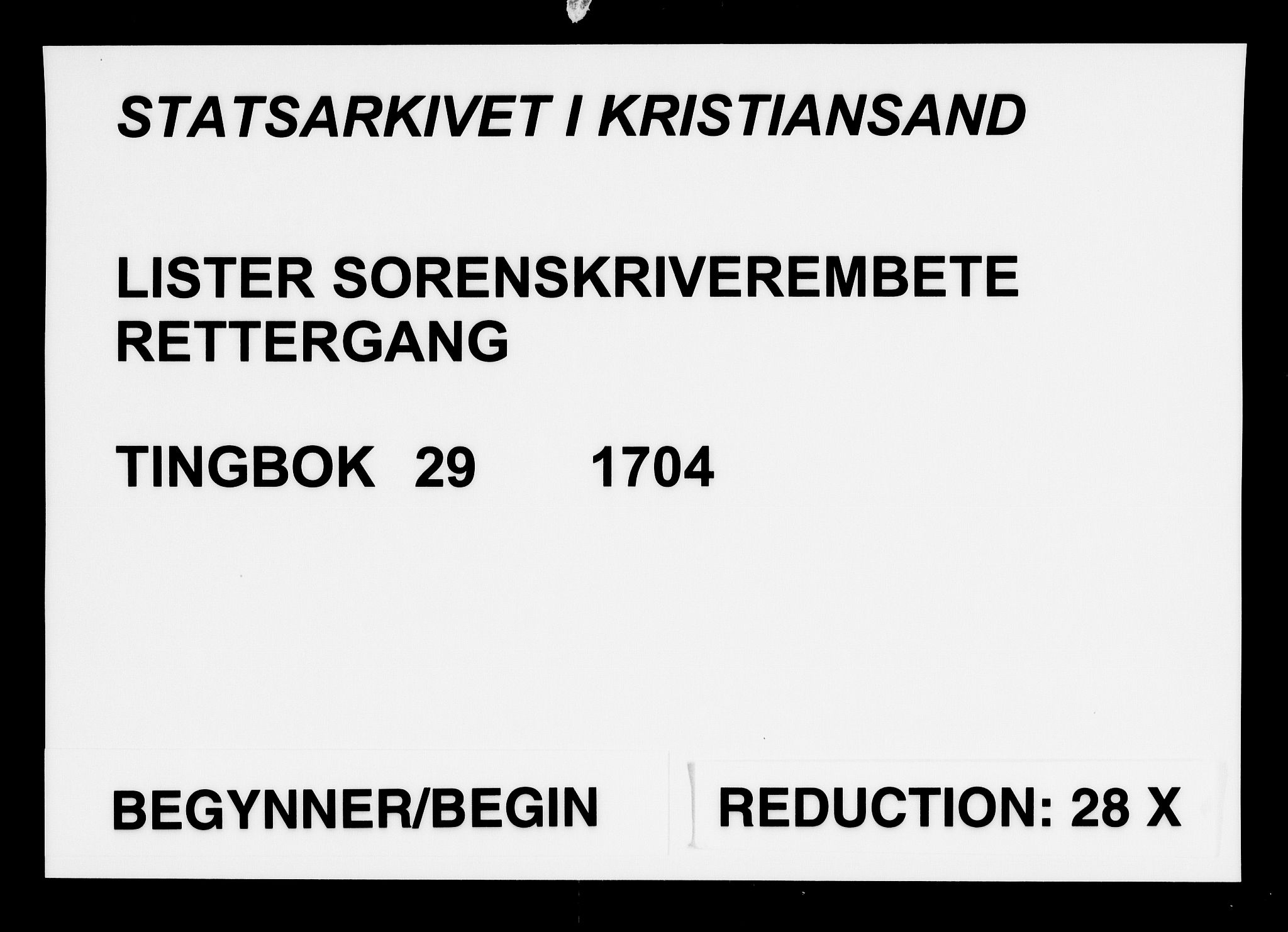 Lister sorenskriveri, AV/SAK-1221-0003/F/Fa/L0029: Tingbok nr 29, 1704