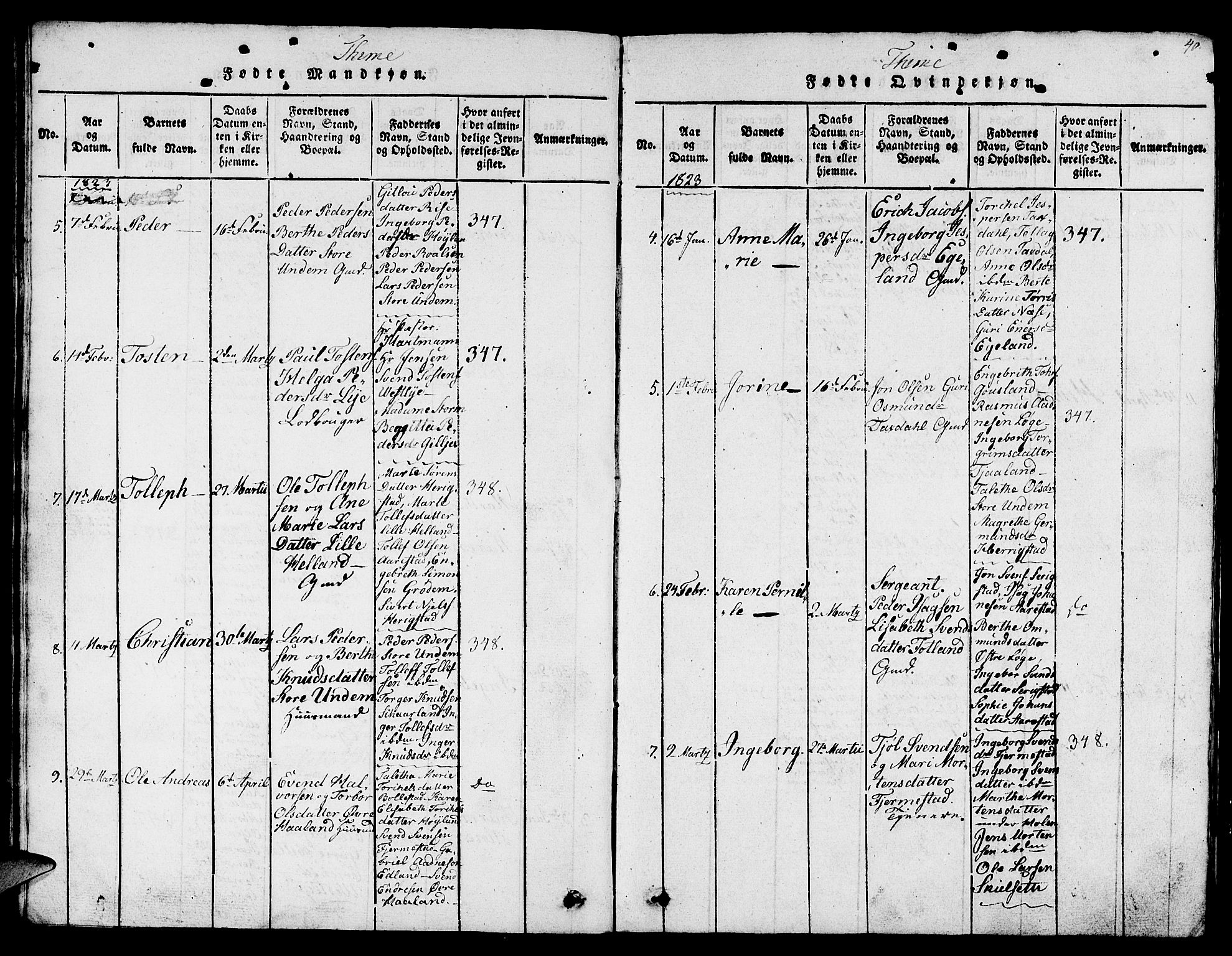 Lye sokneprestkontor, AV/SAST-A-101794/001/30BB/L0001: Parish register (copy) no. B 1 /1, 1816-1826, p. 40