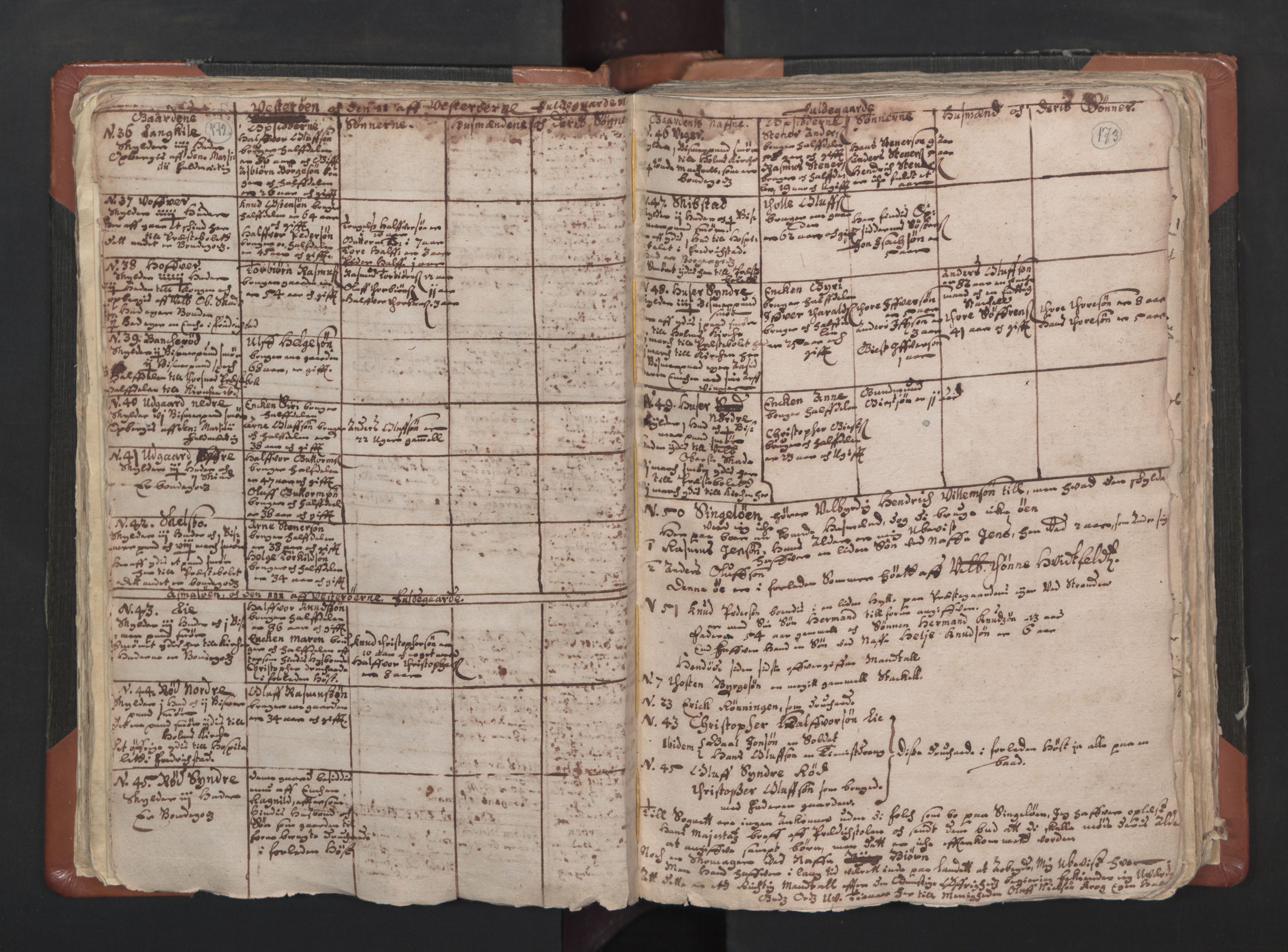 RA, Vicar's Census 1664-1666, no. 1: Nedre Borgesyssel deanery, 1664-1666, p. 172-173