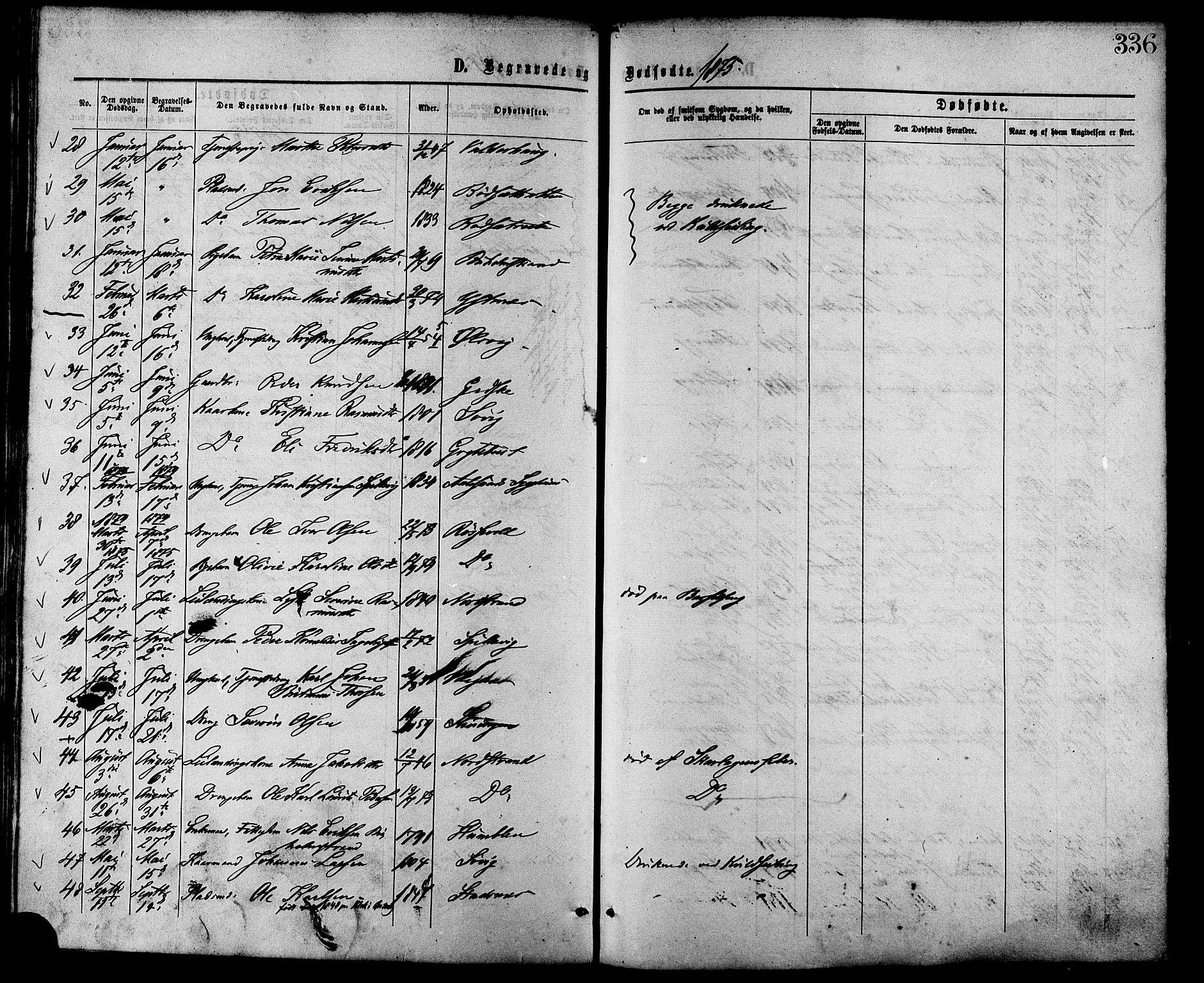 Ministerialprotokoller, klokkerbøker og fødselsregistre - Møre og Romsdal, AV/SAT-A-1454/528/L0399: Parish register (official) no. 528A10, 1864-1879, p. 336