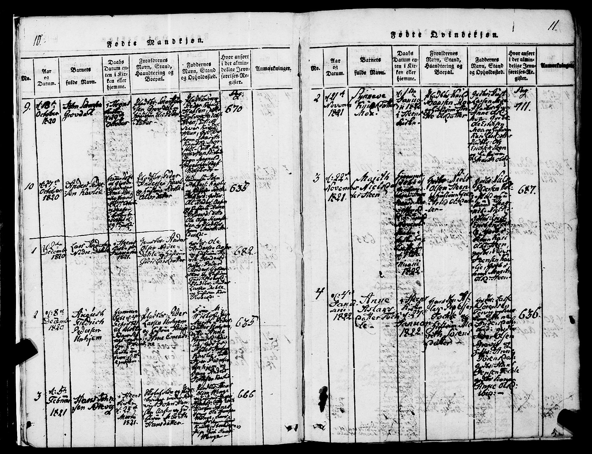 Ministerialprotokoller, klokkerbøker og fødselsregistre - Møre og Romsdal, SAT/A-1454/545/L0585: Parish register (official) no. 545A01, 1818-1853, p. 10-11