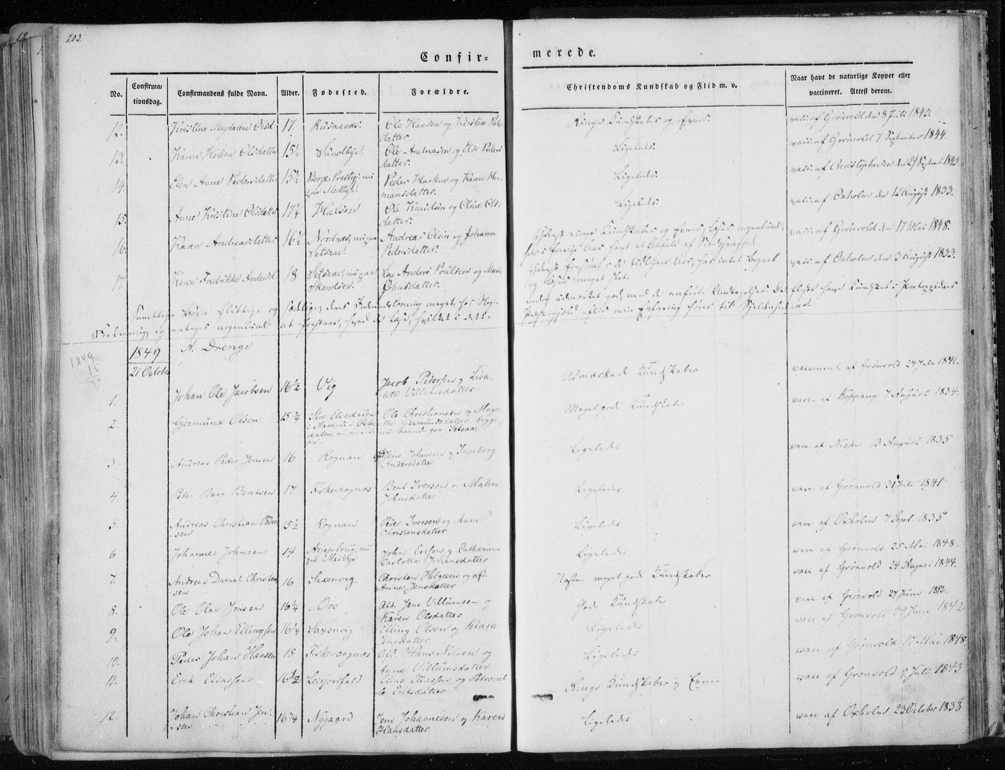 Ministerialprotokoller, klokkerbøker og fødselsregistre - Nordland, SAT/A-1459/847/L0666: Parish register (official) no. 847A06, 1842-1871, p. 203