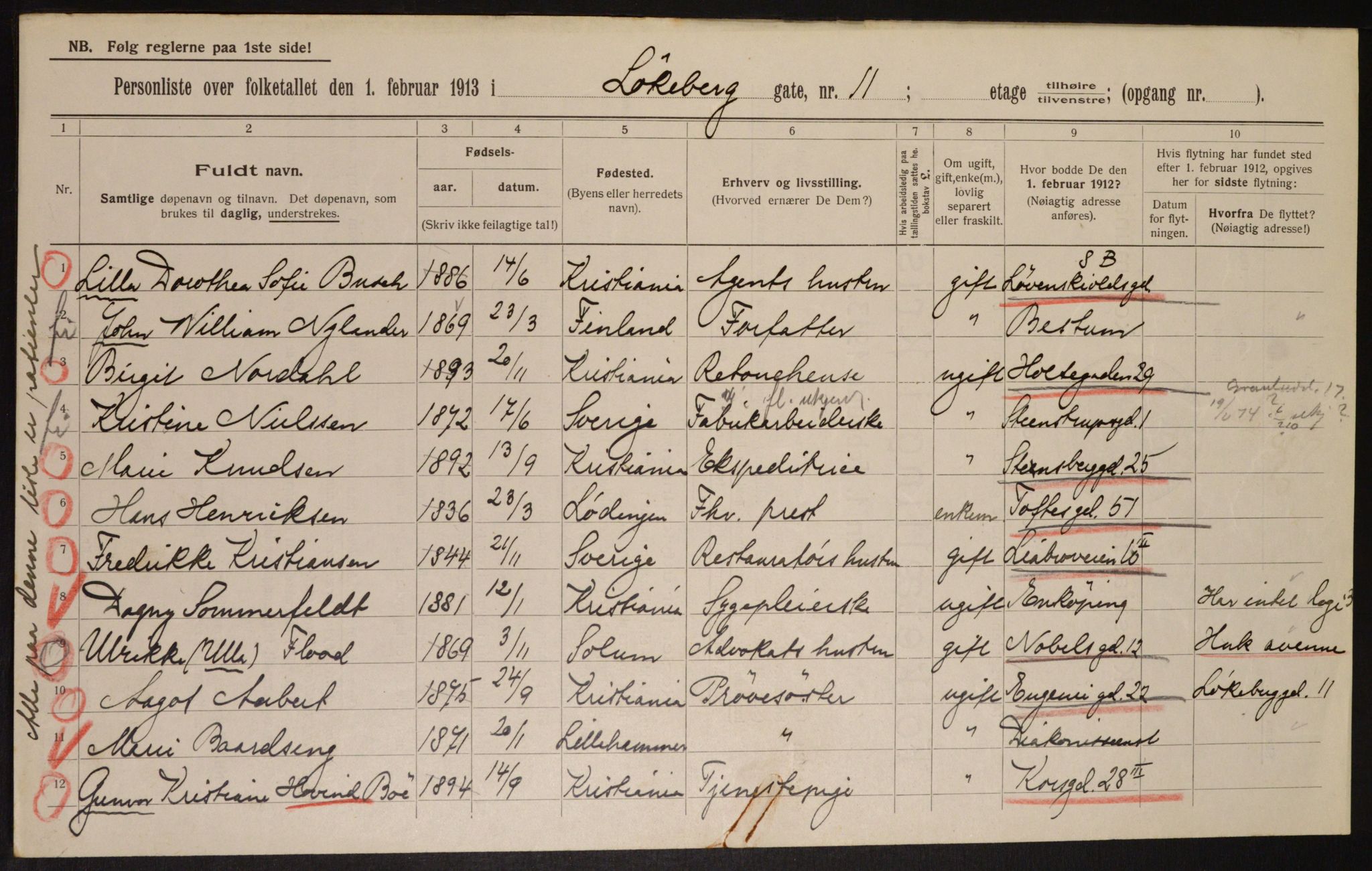 OBA, Municipal Census 1913 for Kristiania, 1913, p. 58422