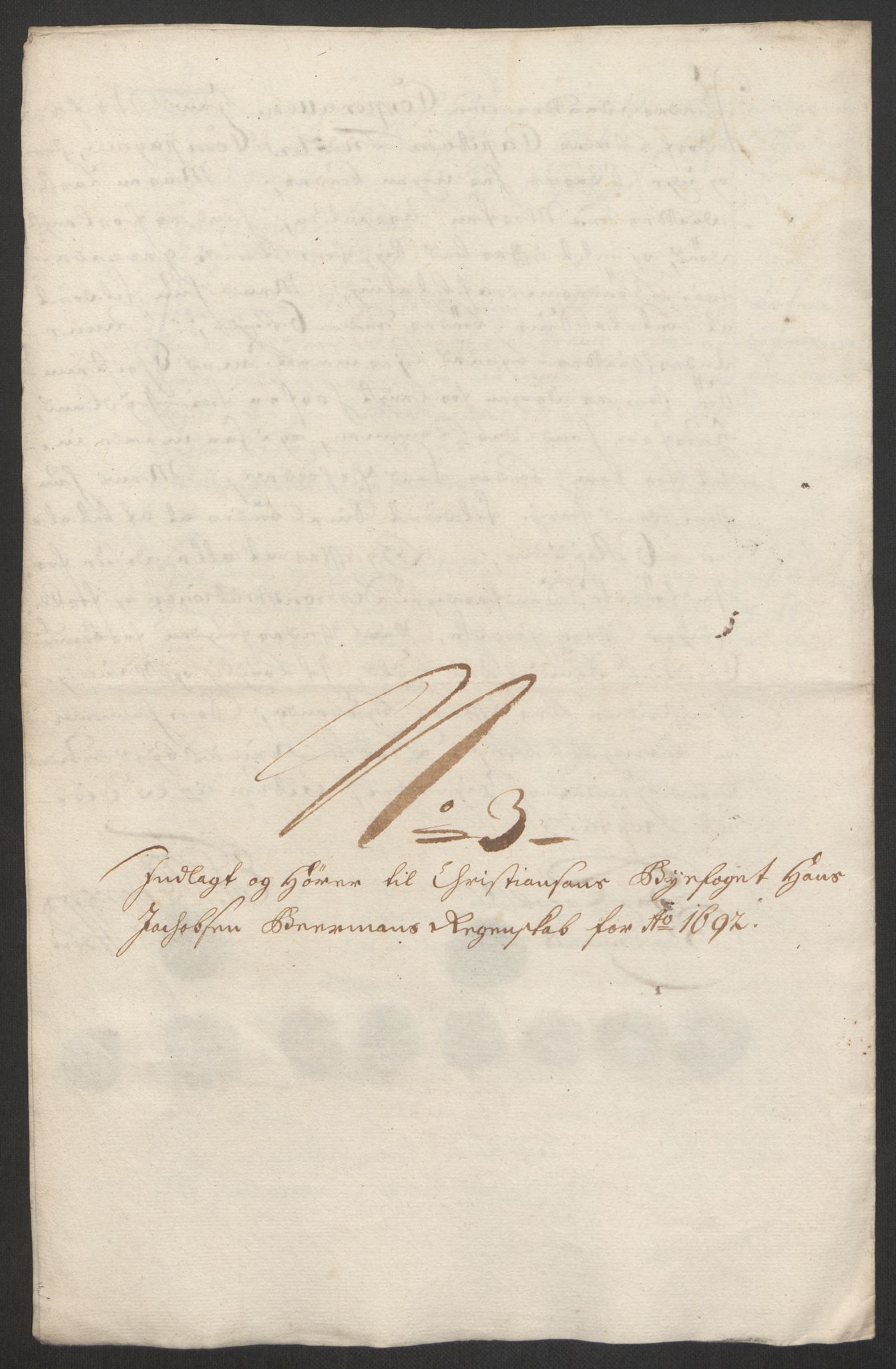 Rentekammeret inntil 1814, Reviderte regnskaper, Byregnskaper, RA/EA-4066/R/Rm/L0285: [M18] Sikt og sakefall, 1681-1718, p. 169