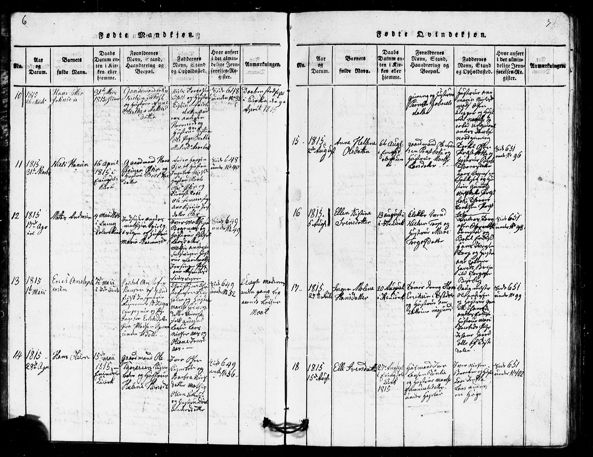 Idd prestekontor Kirkebøker, AV/SAO-A-10911/G/Ga/L0001: Parish register (copy) no. I 1, 1815-1826, p. 6-7