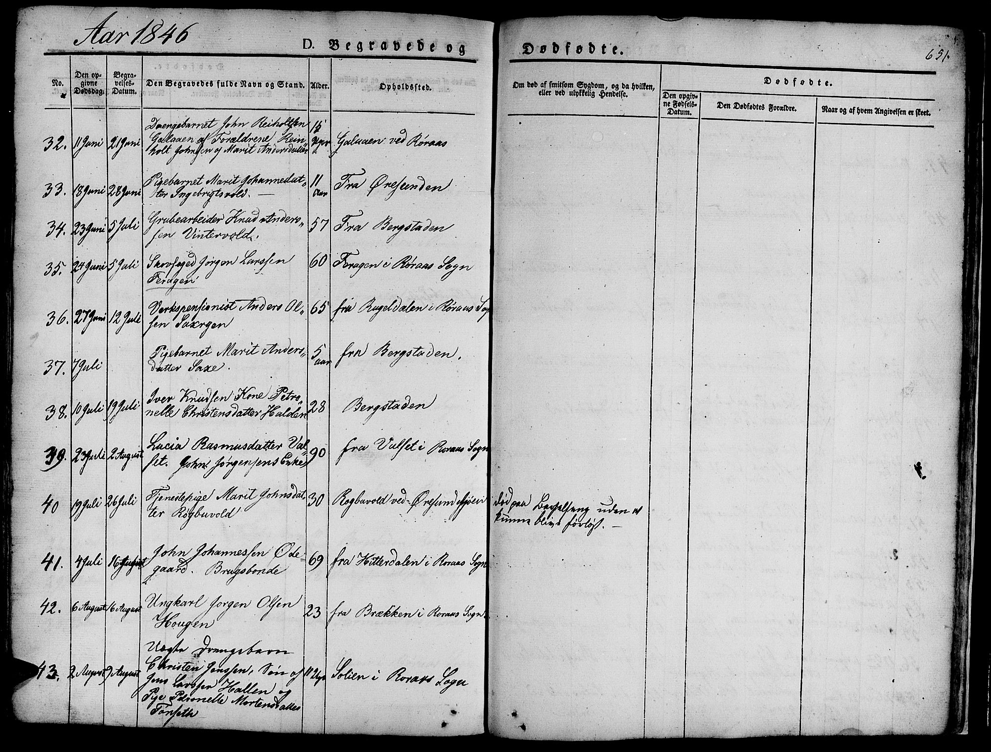 Ministerialprotokoller, klokkerbøker og fødselsregistre - Sør-Trøndelag, AV/SAT-A-1456/681/L0939: Parish register (copy) no. 681C03, 1829-1855, p. 651