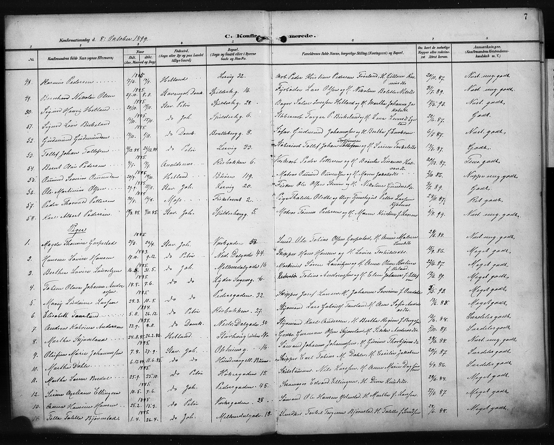 St. Johannes sokneprestkontor, AV/SAST-A-101814/001/30/30BA/L0006: Parish register (official) no. A 6, 1899-1916, p. 7