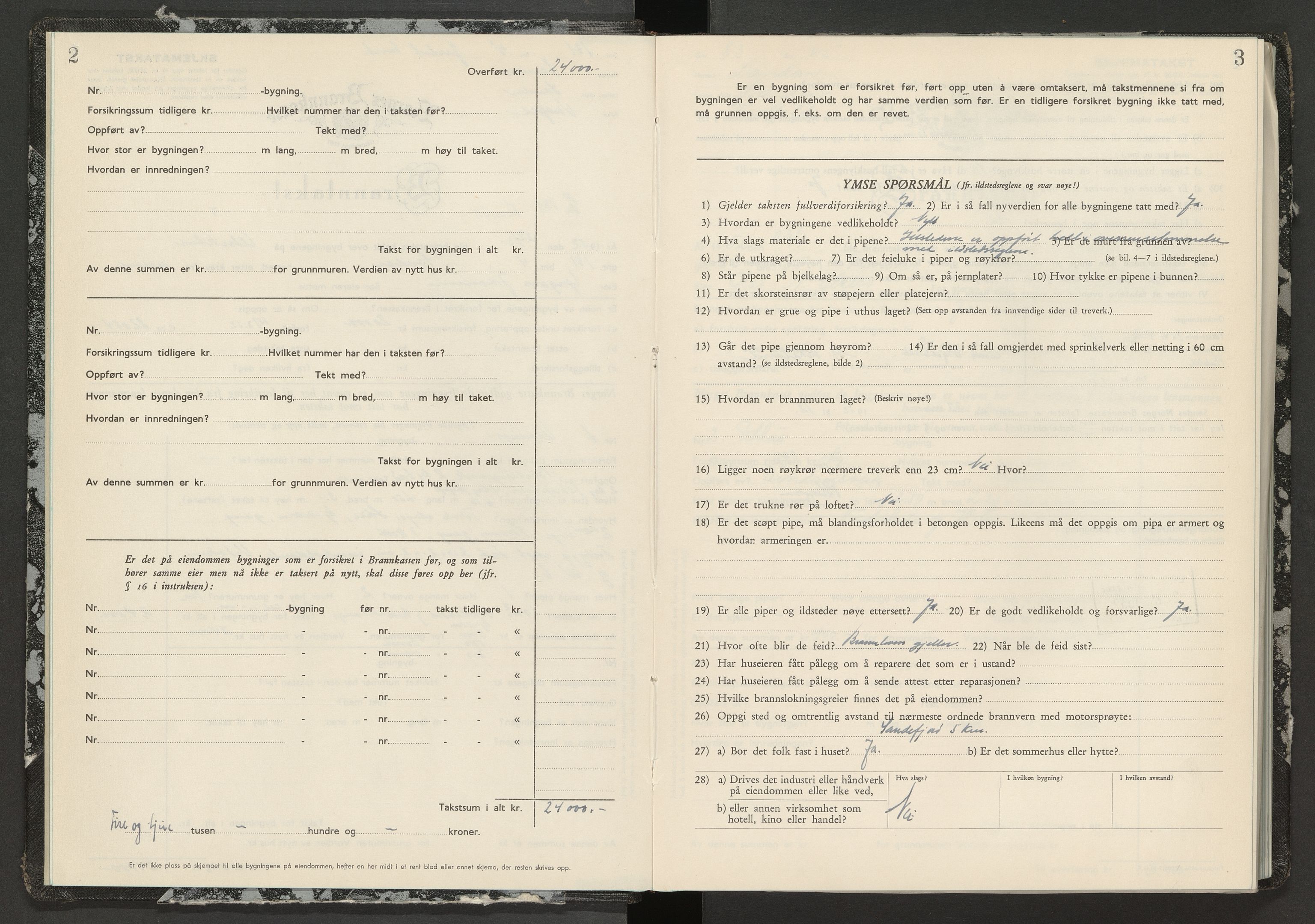 Sandar lensmannskontor, AV/SAKO-A-545/Y/Yc/Ycb/L0009: Skjematakstprotokoll, 1952-1955