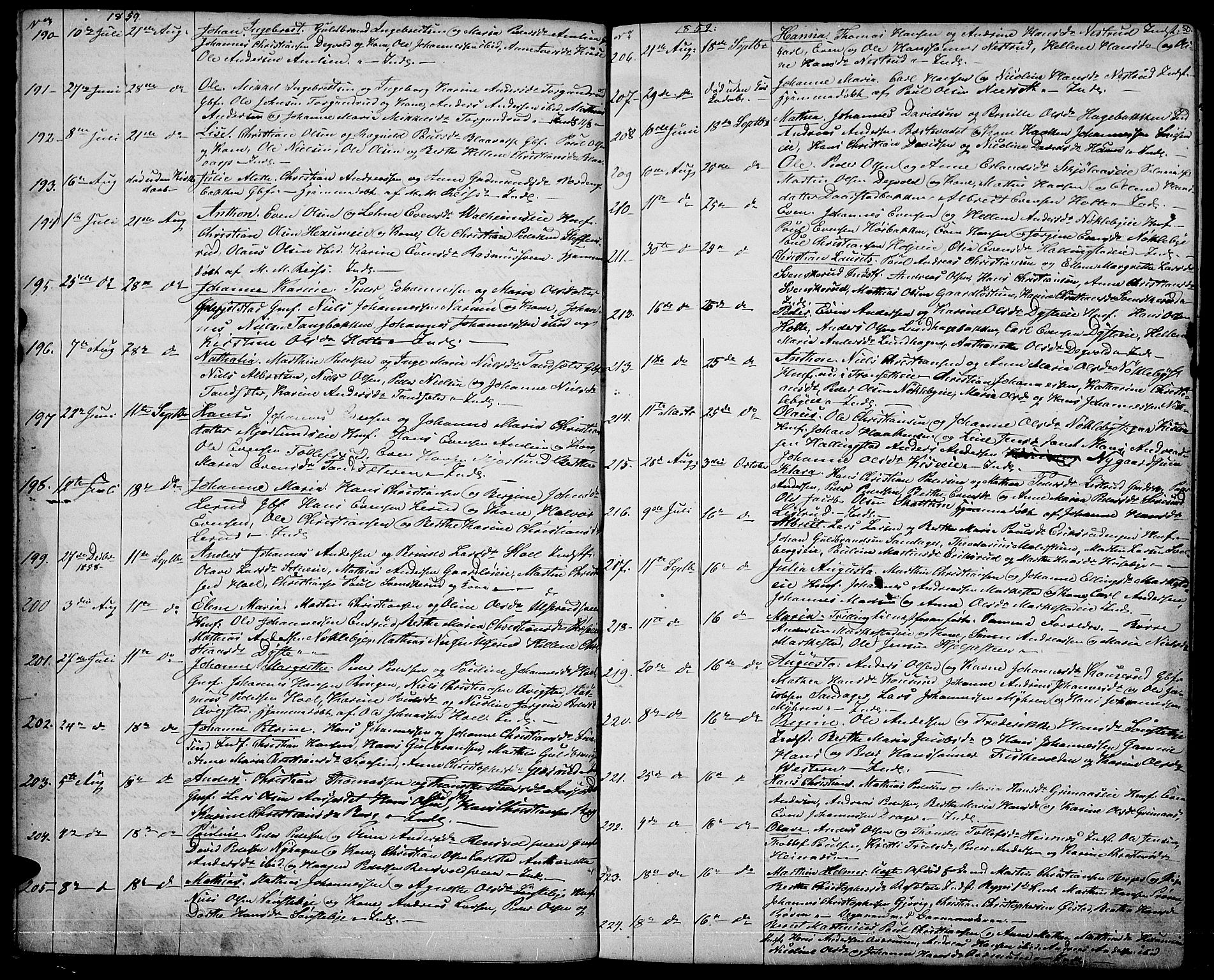 Vestre Toten prestekontor, AV/SAH-PREST-108/H/Ha/Hab/L0005: Parish register (copy) no. 5, 1854-1870, p. 50