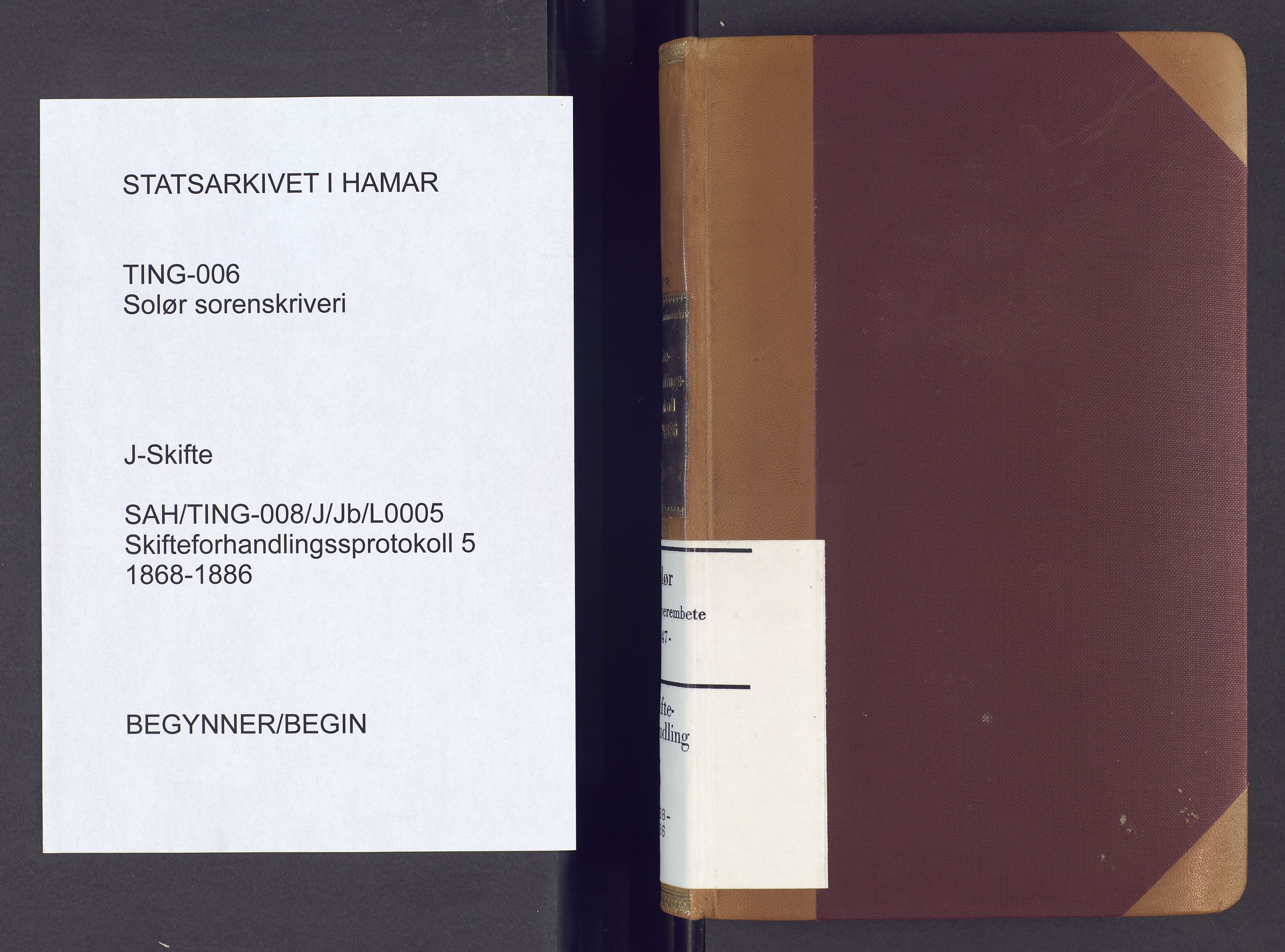 Solør tingrett, SAH/TING-008/J/Jb/L0005: Skifteforhandlingsprotokoll, 1868-1886