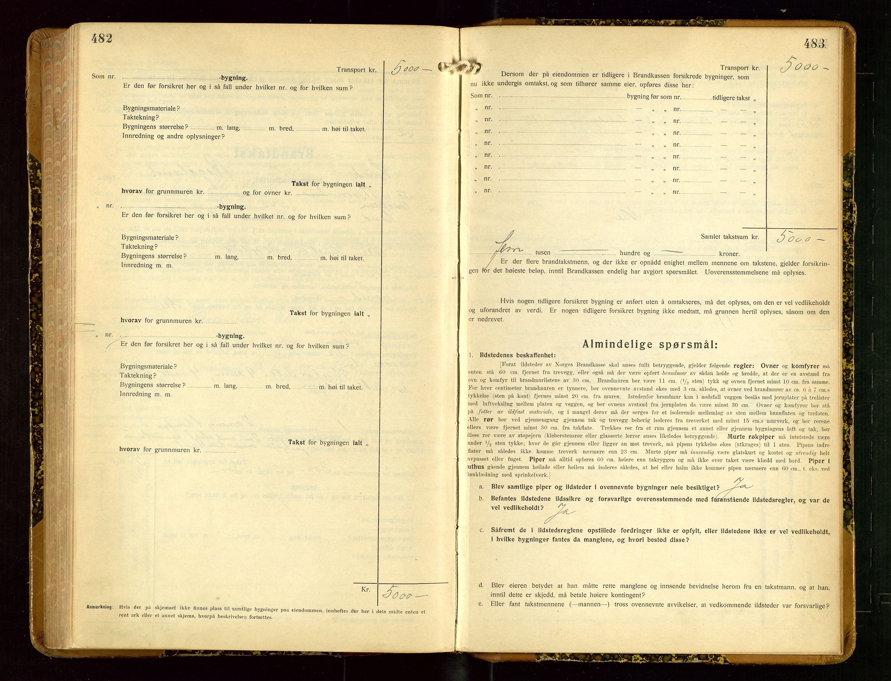 Lund lensmannskontor, SAST/A-100303/Gob/L0005: "Brandtakstprotokoll", 1929-1938, p. 482-483