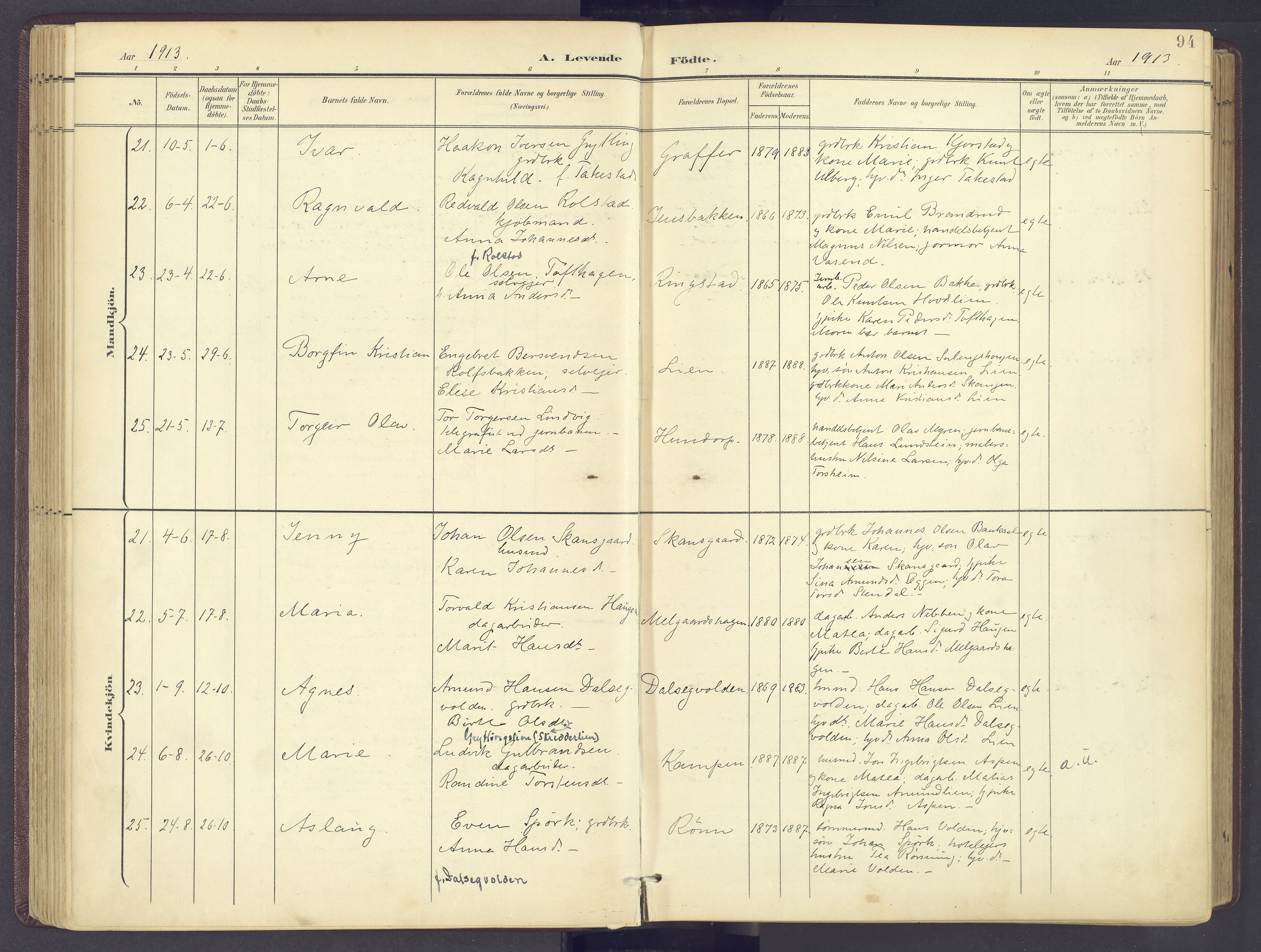 Sør-Fron prestekontor, AV/SAH-PREST-010/H/Ha/Haa/L0004: Parish register (official) no. 4, 1898-1919, p. 94