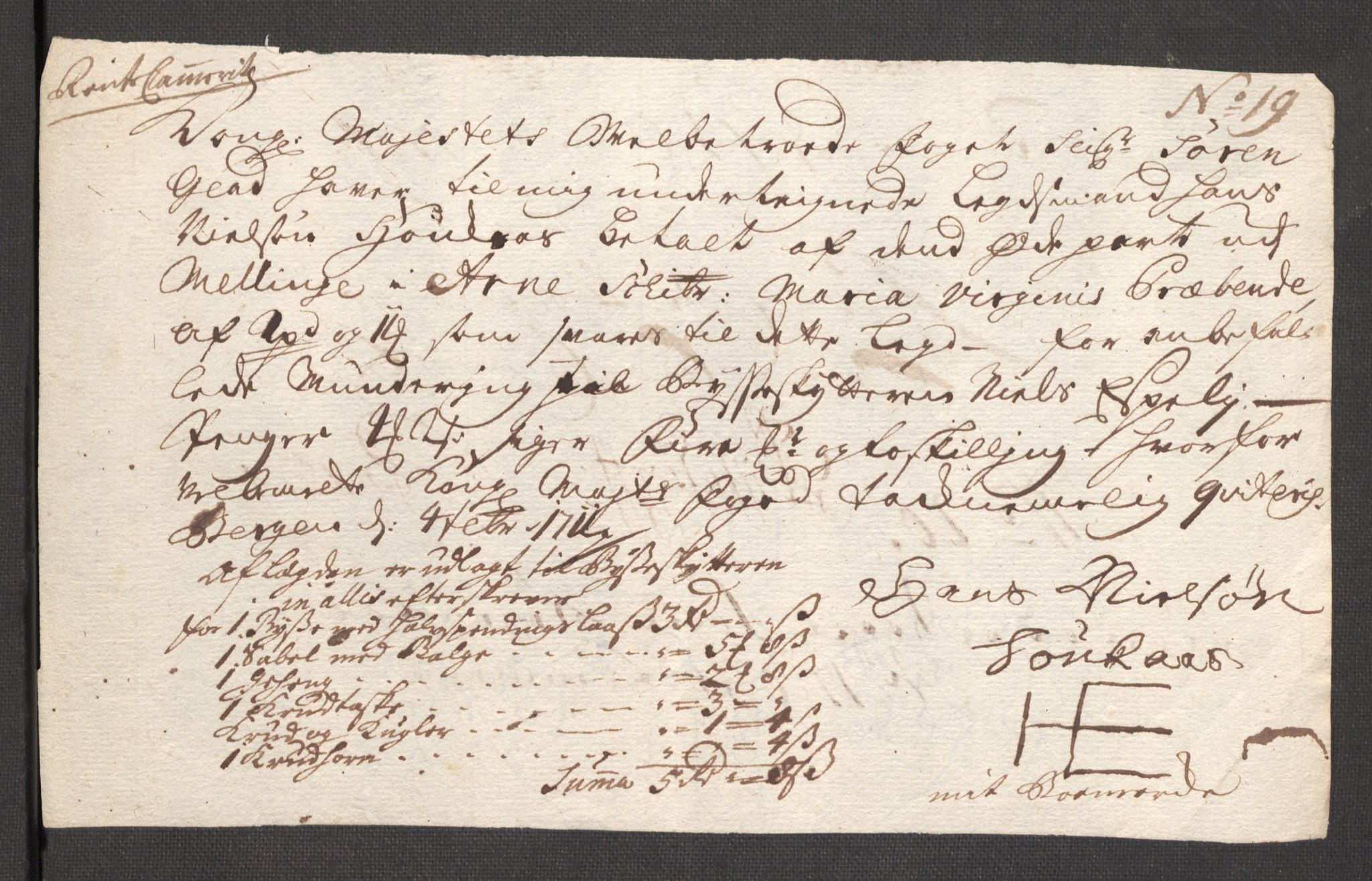 Rentekammeret inntil 1814, Reviderte regnskaper, Fogderegnskap, AV/RA-EA-4092/R51/L3191: Fogderegnskap Nordhordland og Voss, 1710, p. 251