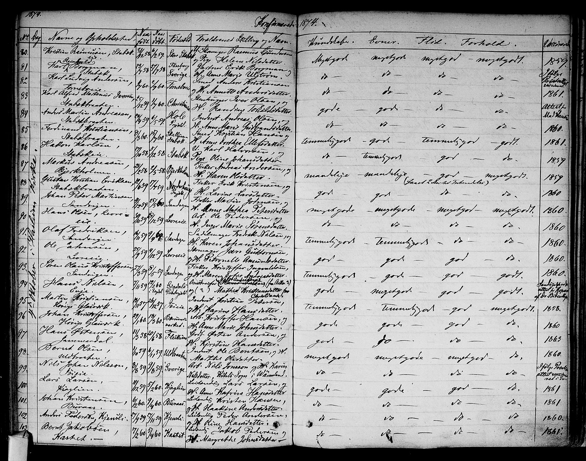 Asker prestekontor Kirkebøker, AV/SAO-A-10256a/F/Fa/L0009: Parish register (official) no. I 9, 1825-1878, p. 312