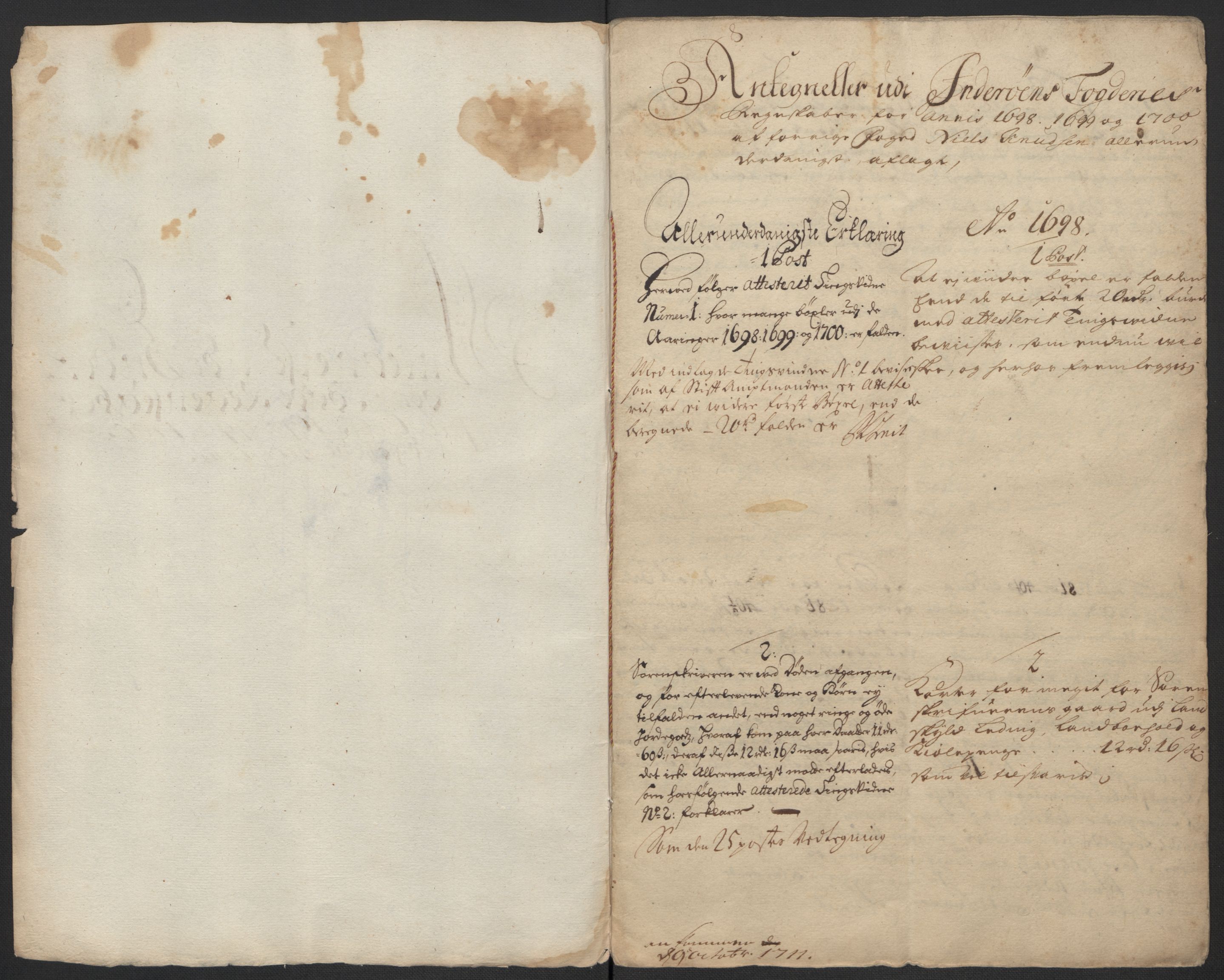 Rentekammeret inntil 1814, Reviderte regnskaper, Fogderegnskap, RA/EA-4092/R63/L4311: Fogderegnskap Inderøy, 1700, p. 219