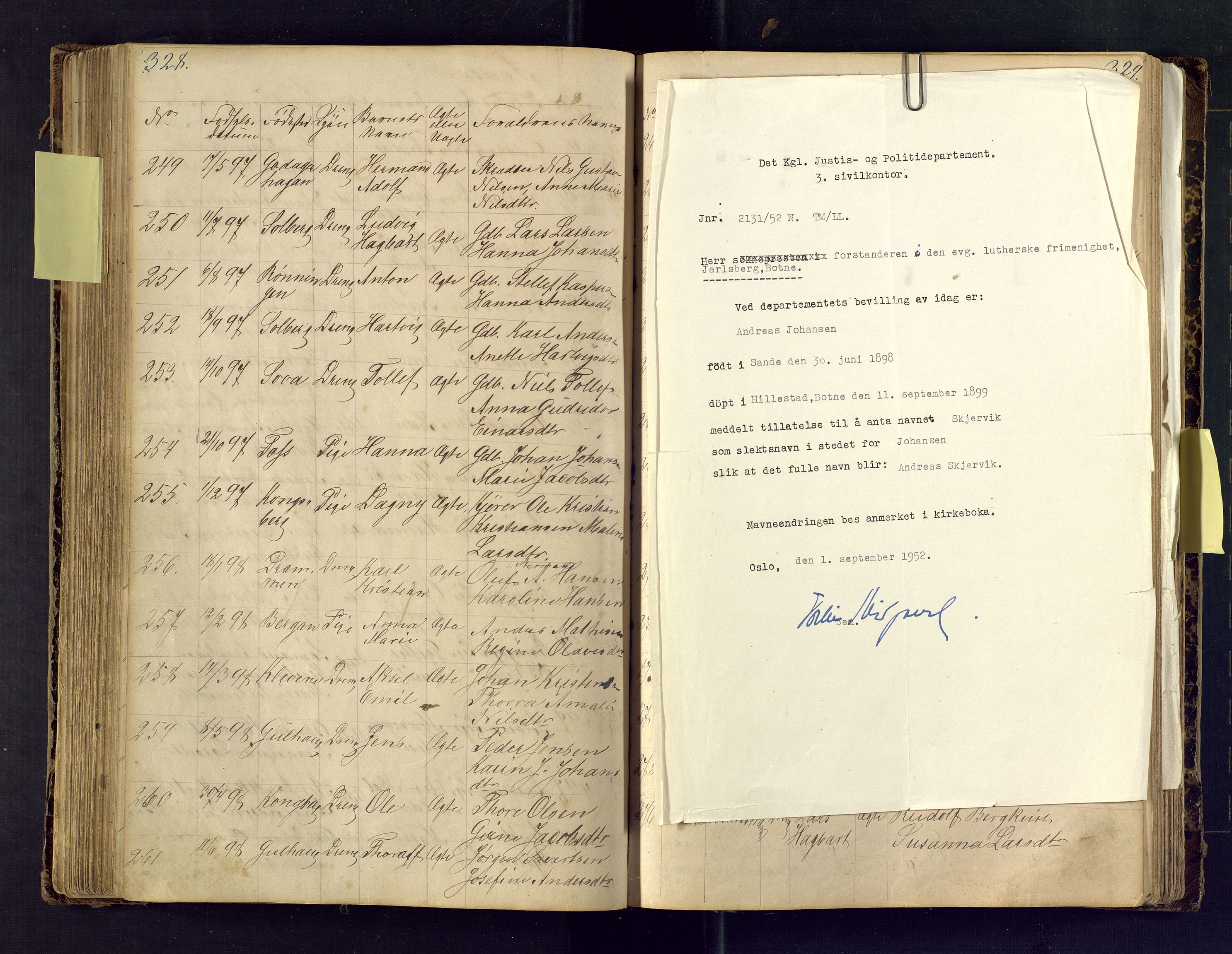 Den evangelisk lutherske frimenighet i Jarlsbergs grevskap med flere steder, SAKO/P-1384/F/Fa/L0001: Dissenter register no. Fa/L0001, 1872-1925, p. 328-329