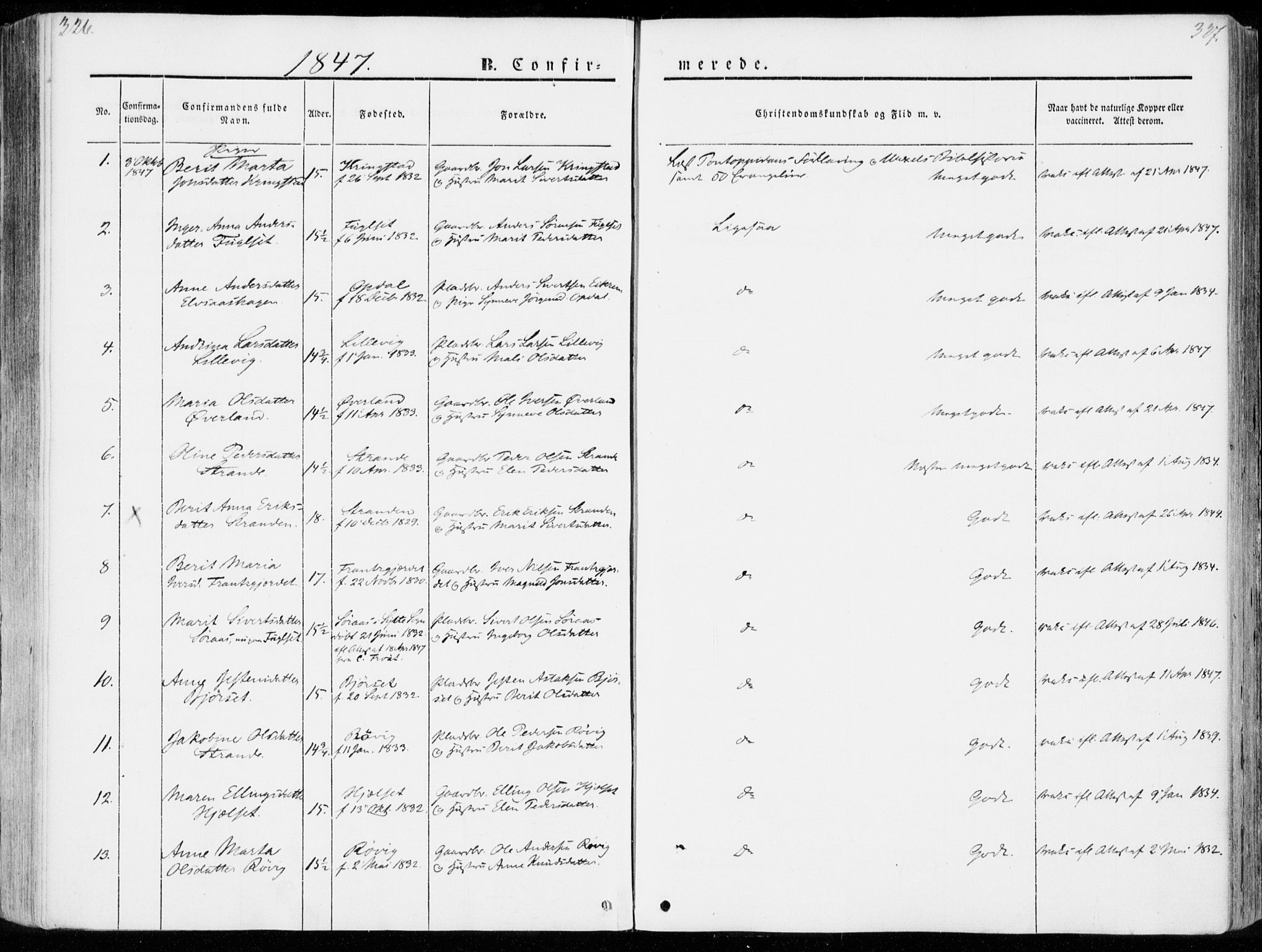 Ministerialprotokoller, klokkerbøker og fødselsregistre - Møre og Romsdal, AV/SAT-A-1454/555/L0653: Parish register (official) no. 555A04, 1843-1869, p. 326-327