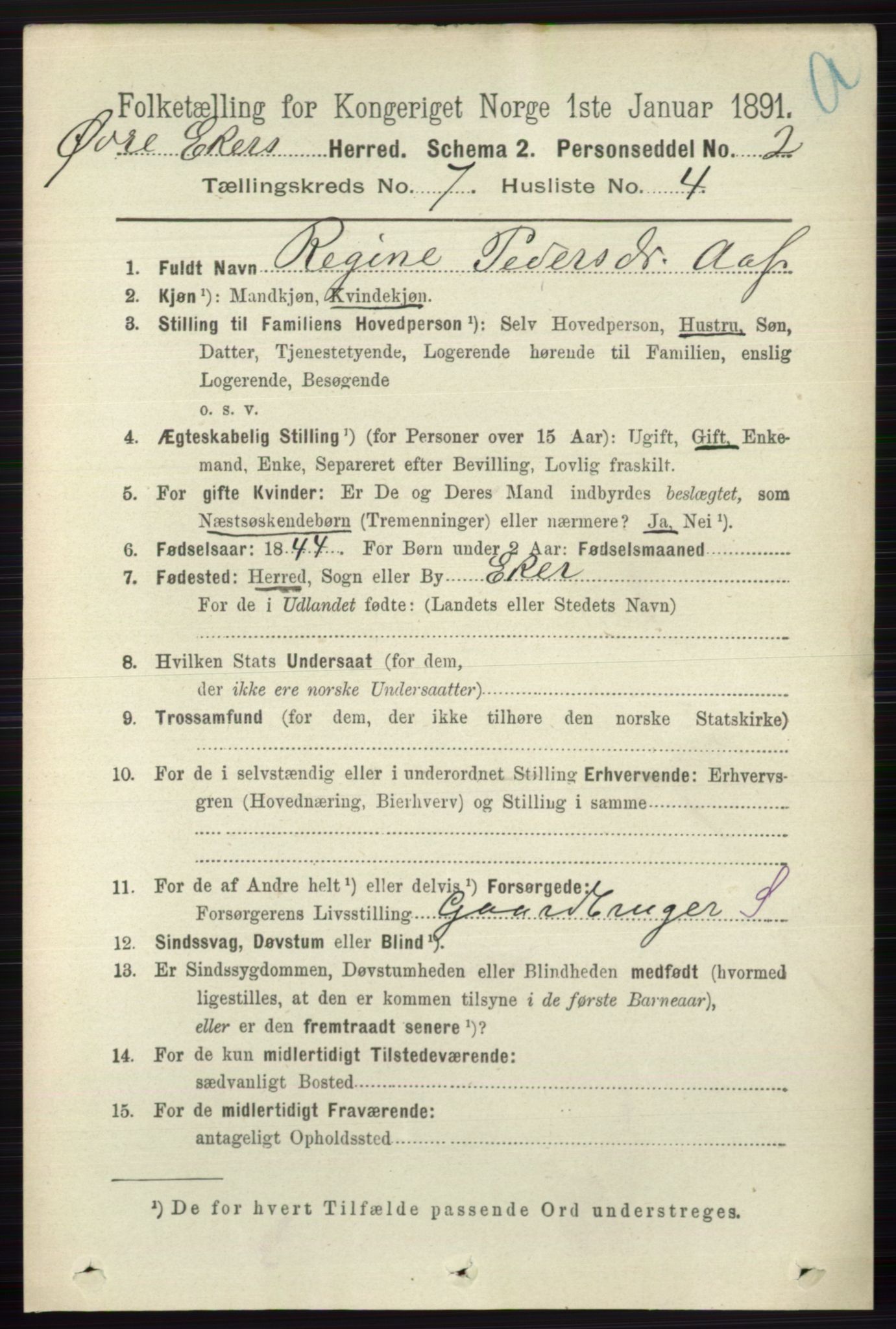 RA, 1891 census for 0624 Øvre Eiker, 1891, p. 2683