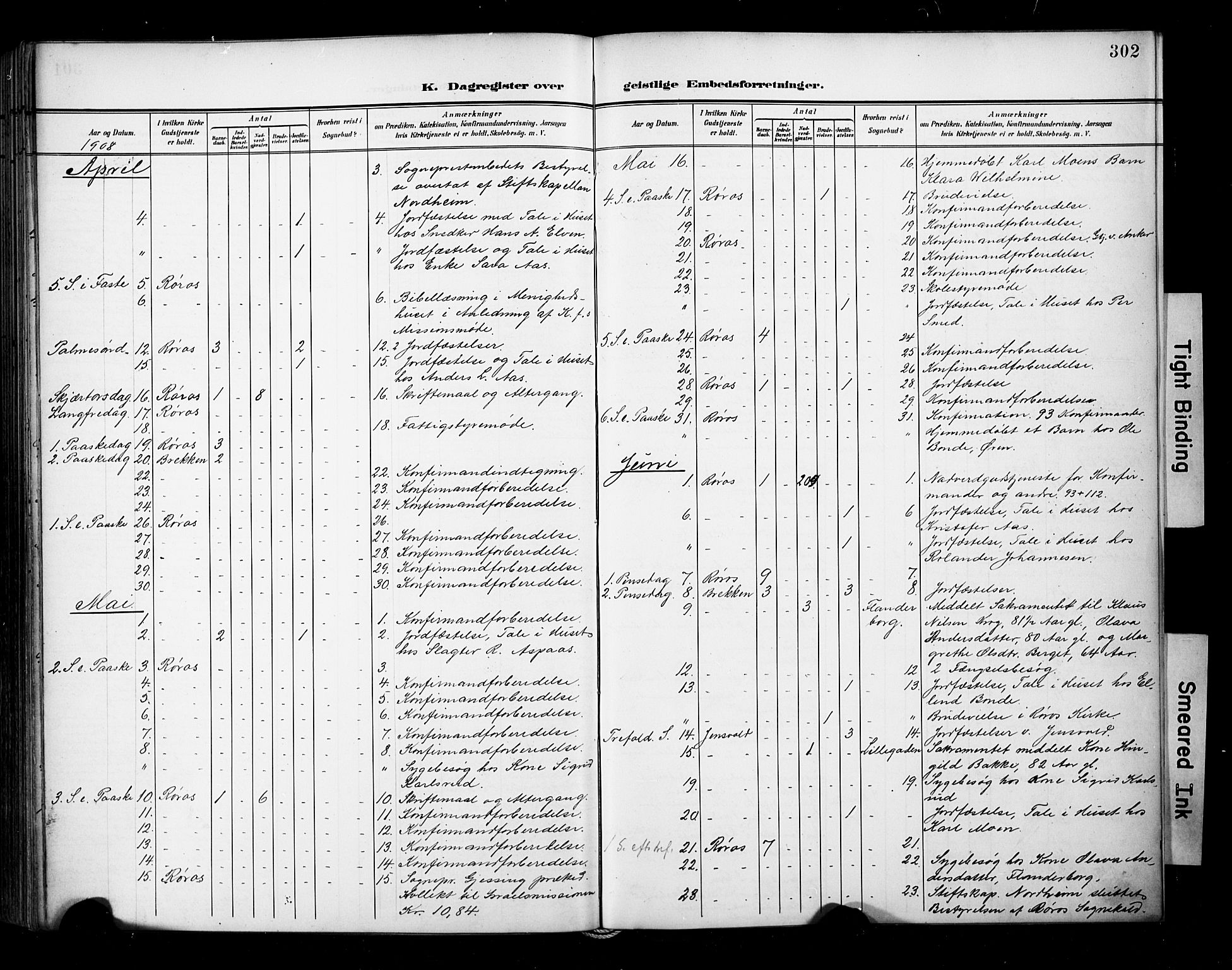 Ministerialprotokoller, klokkerbøker og fødselsregistre - Sør-Trøndelag, AV/SAT-A-1456/681/L0936: Parish register (official) no. 681A14, 1899-1908, p. 302