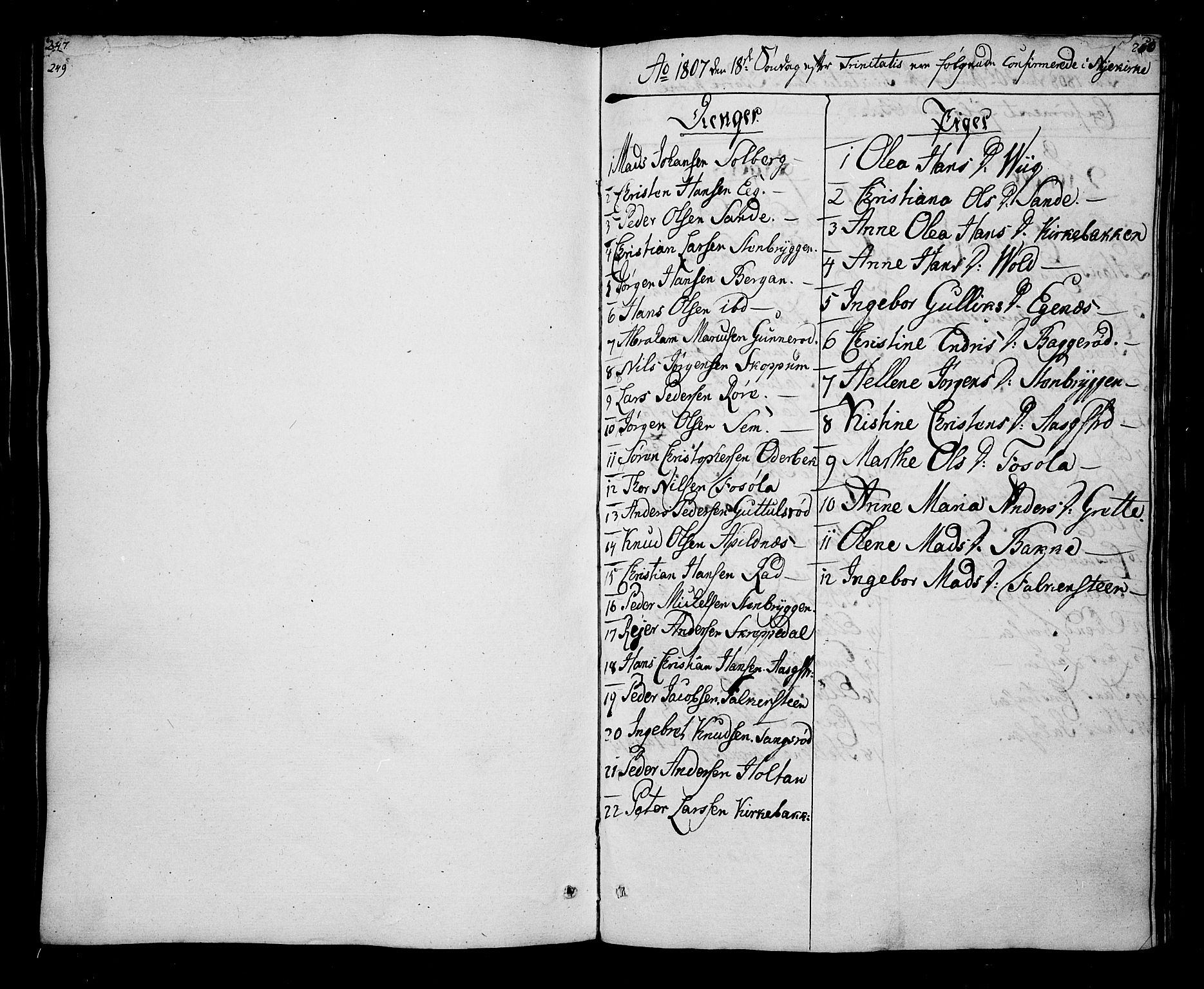 Borre kirkebøker, SAKO/A-338/F/Fa/L0003: Parish register (official) no. I 3, 1807-1814, p. 249-250