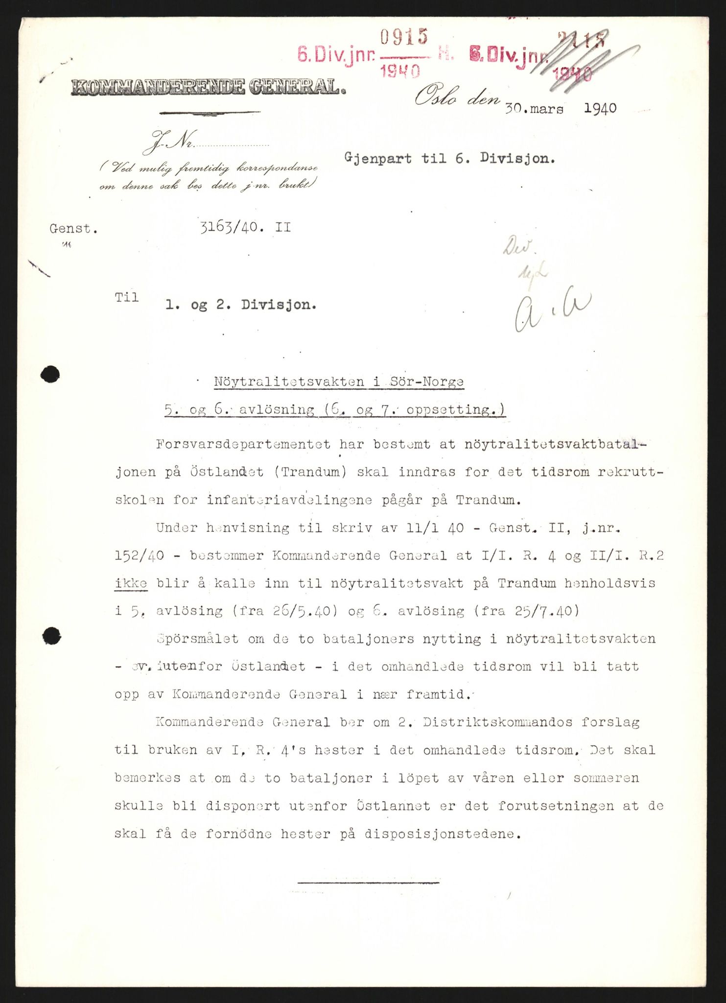 Forsvaret, Forsvarets krigshistoriske avdeling, AV/RA-RAFA-2017/Y/Yb/L0130: II-C-11-600  -  6. Divisjon / 6. Distriktskommando, 1940, p. 177