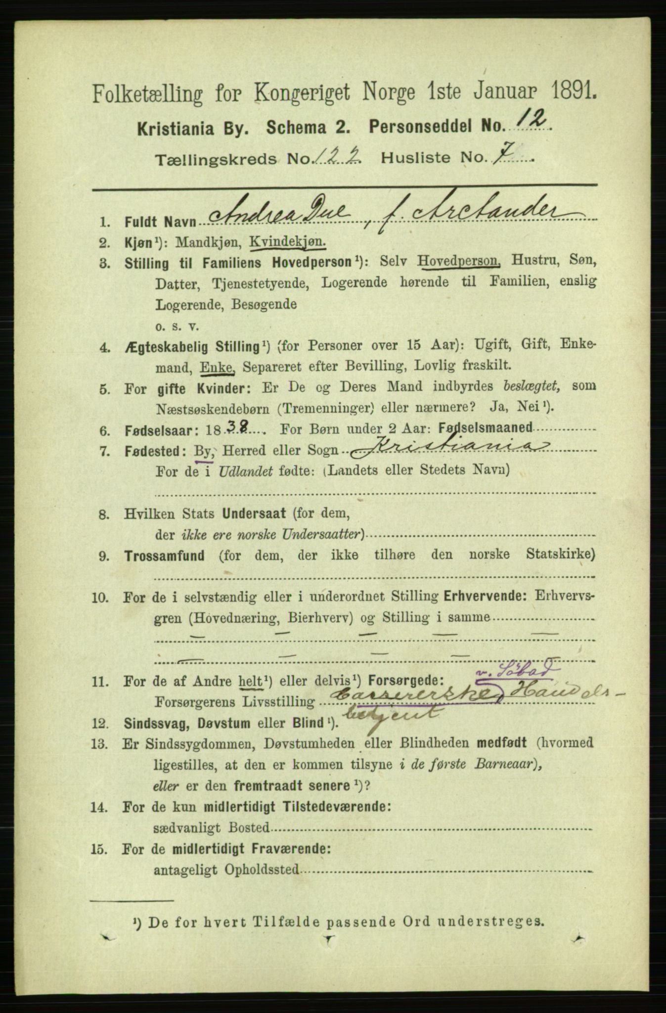 RA, 1891 census for 0301 Kristiania, 1891, p. 64905