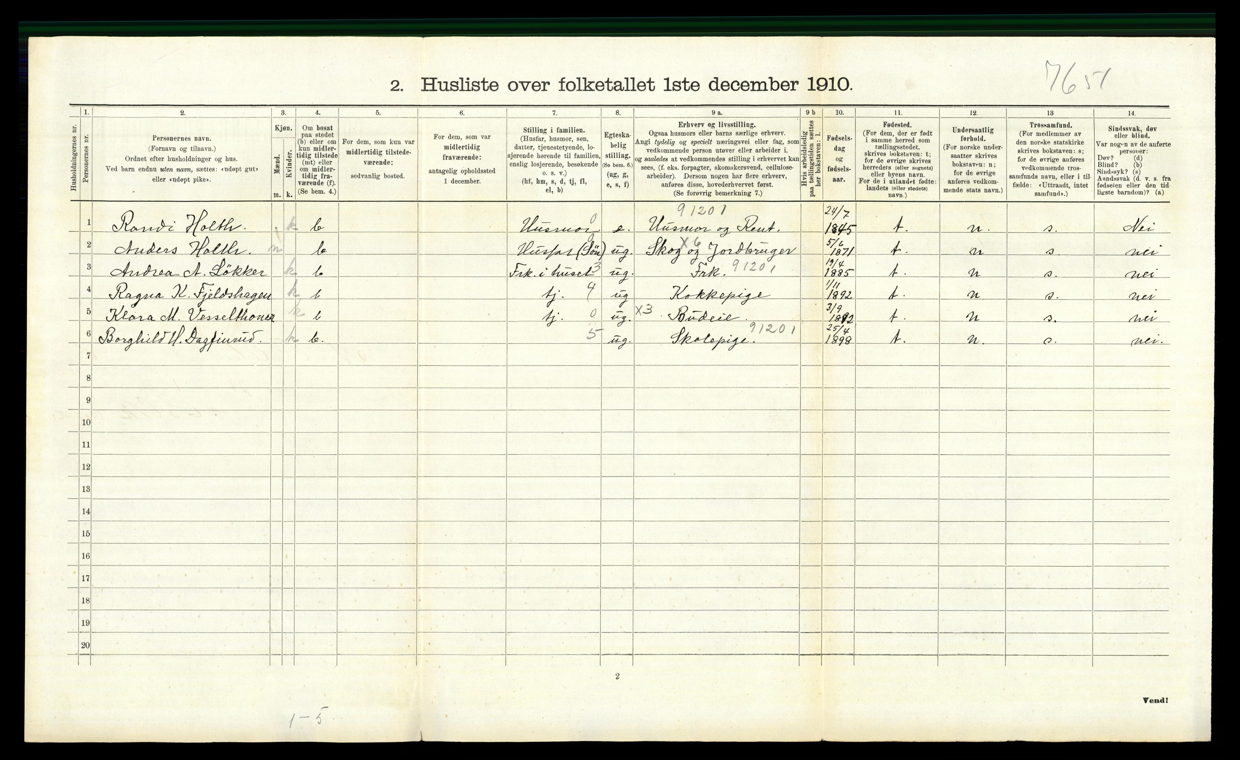 RA, 1910 census for Nord-Odal, 1910, p. 670