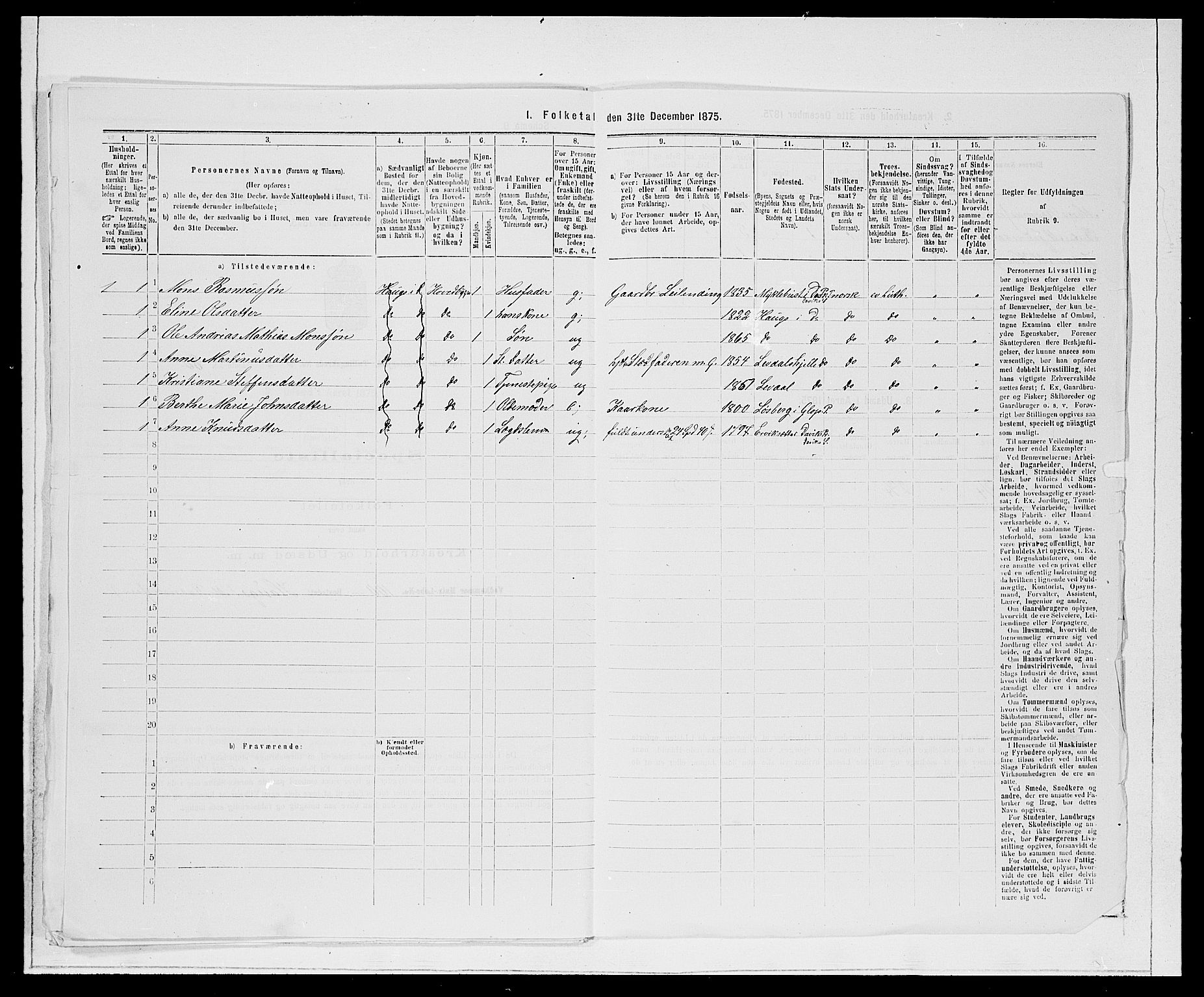 SAB, 1875 Census for 1442P Davik, 1875, p. 457