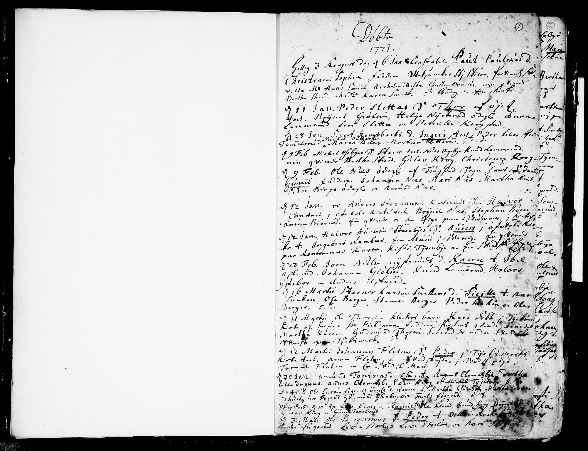 Rødenes prestekontor Kirkebøker, SAO/A-2005/F/Fa/L0001: Parish register (official) no.  I 1, 1721-1732, p. 1