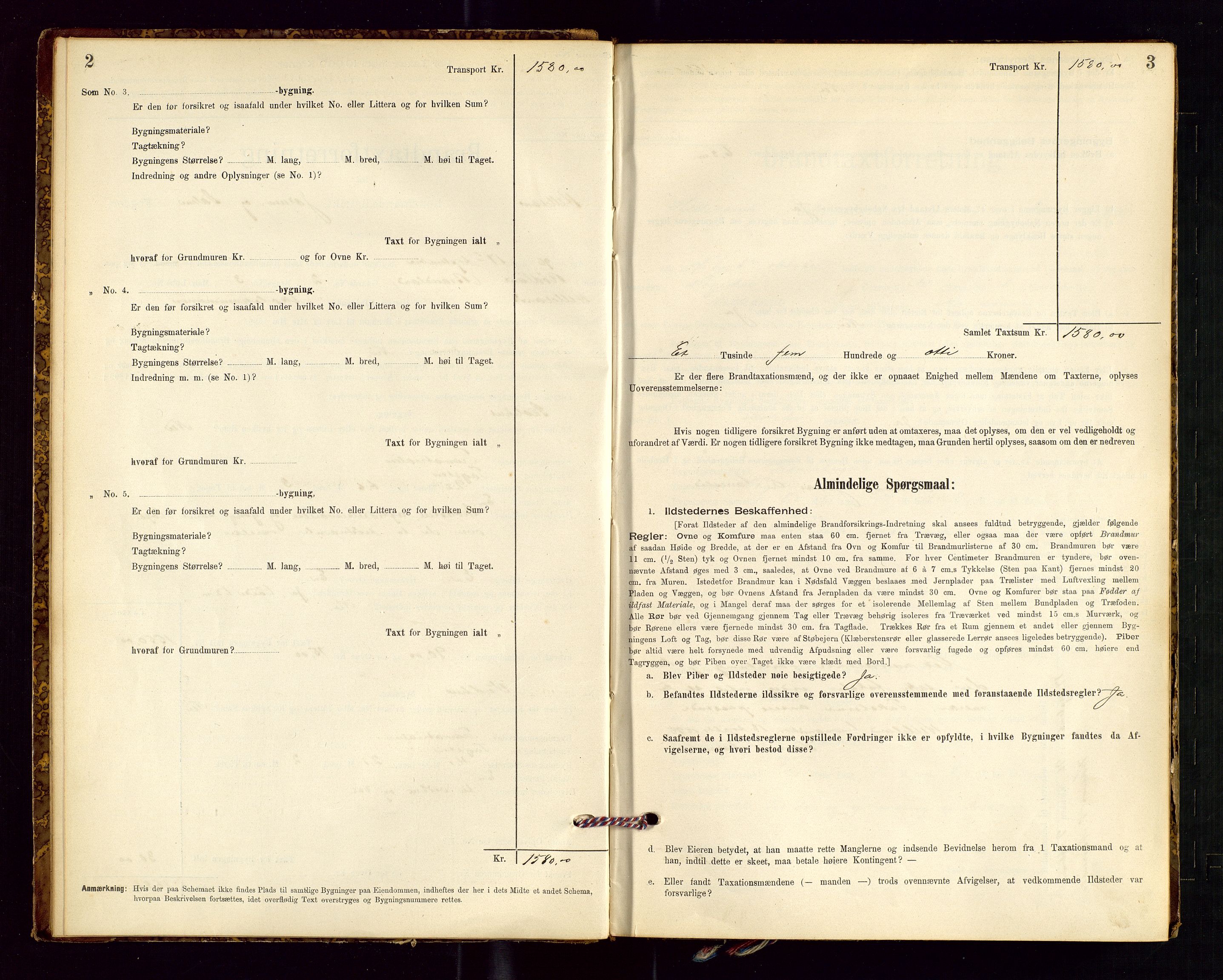 Helleland lensmannskontor, SAST/A-100209/Gob/L0001: "Brandtaxationsprotokol", 1896-1919, p. 2-3
