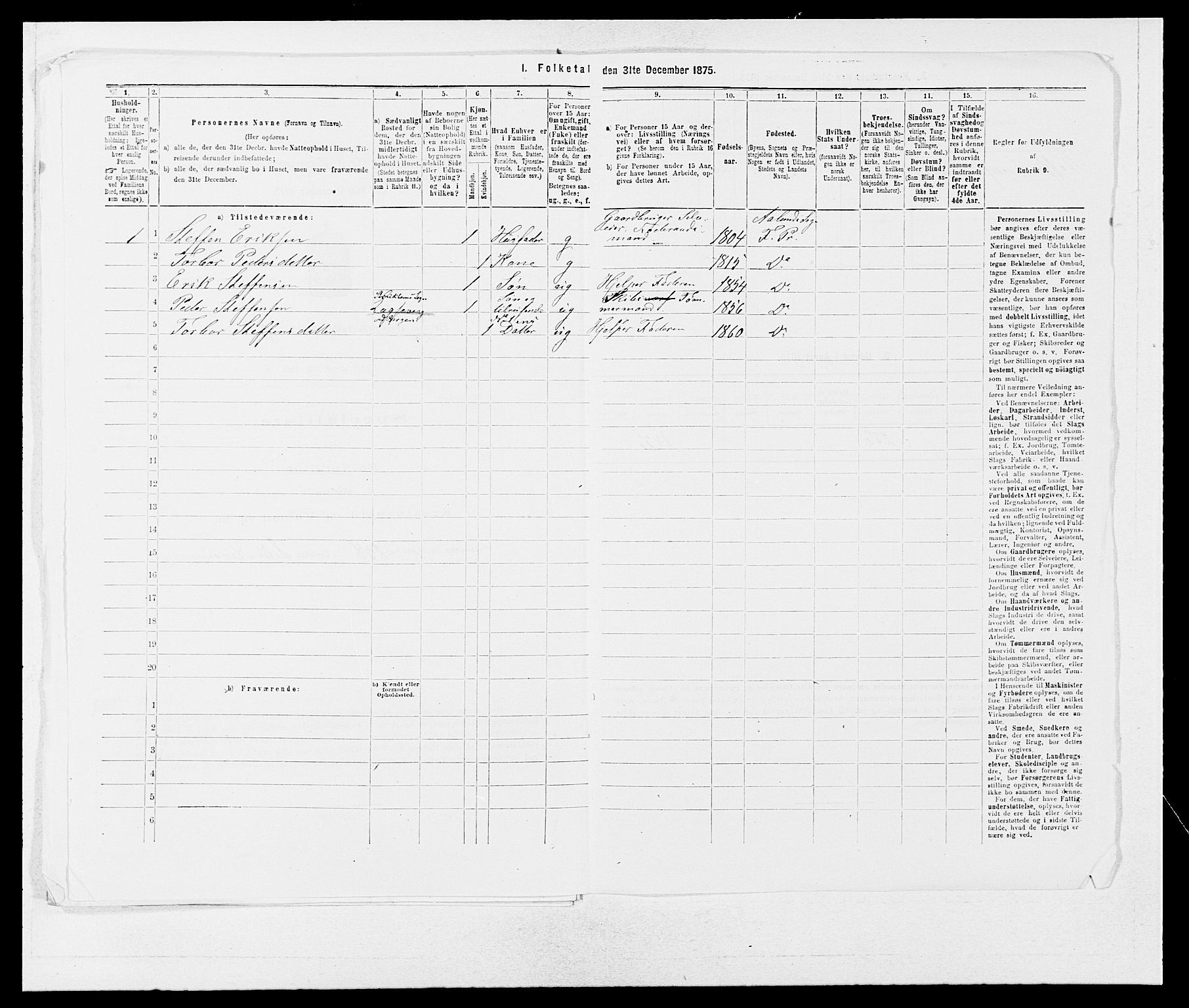 SAB, 1875 census for 1213P Fjelberg, 1875, p. 358