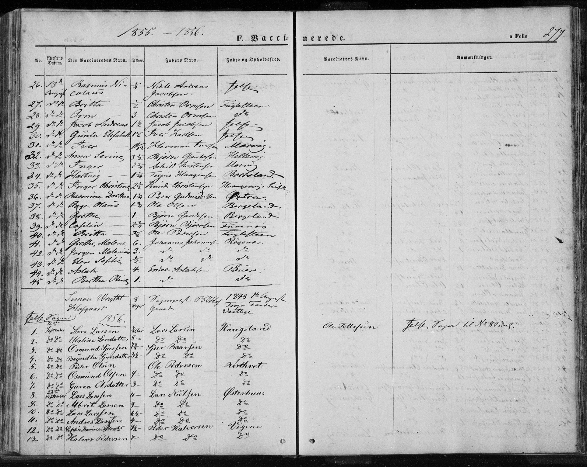 Jelsa sokneprestkontor, SAST/A-101842/01/IV: Parish register (official) no. A 7, 1854-1866, p. 277