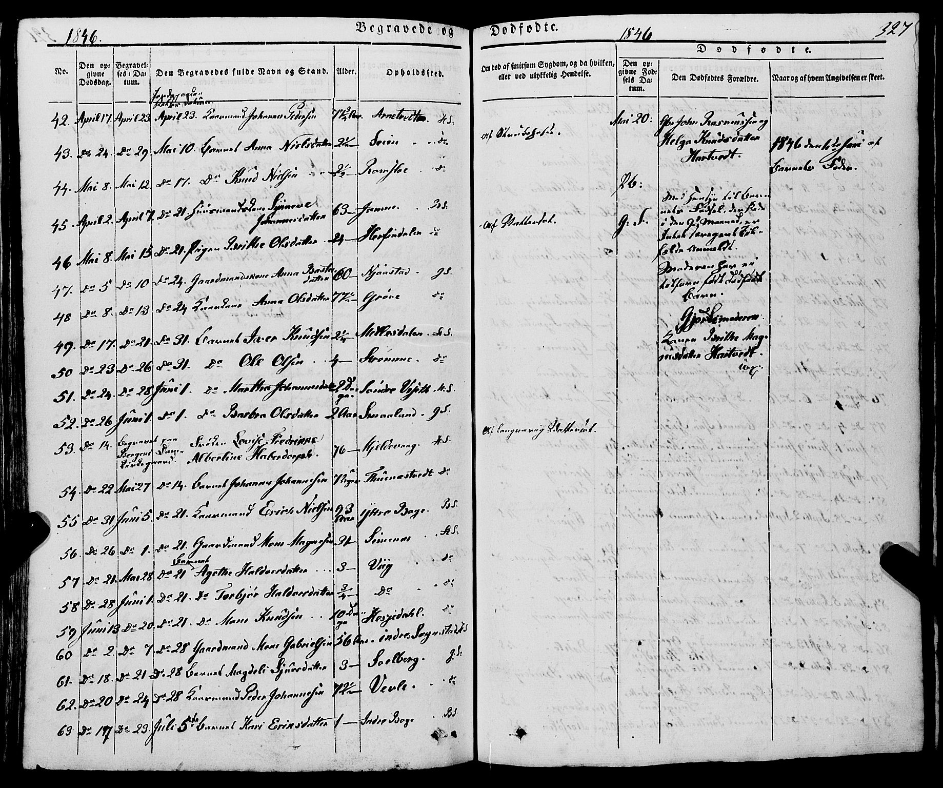 Haus sokneprestembete, AV/SAB-A-75601/H/Haa: Parish register (official) no. A 15, 1838-1847, p. 327