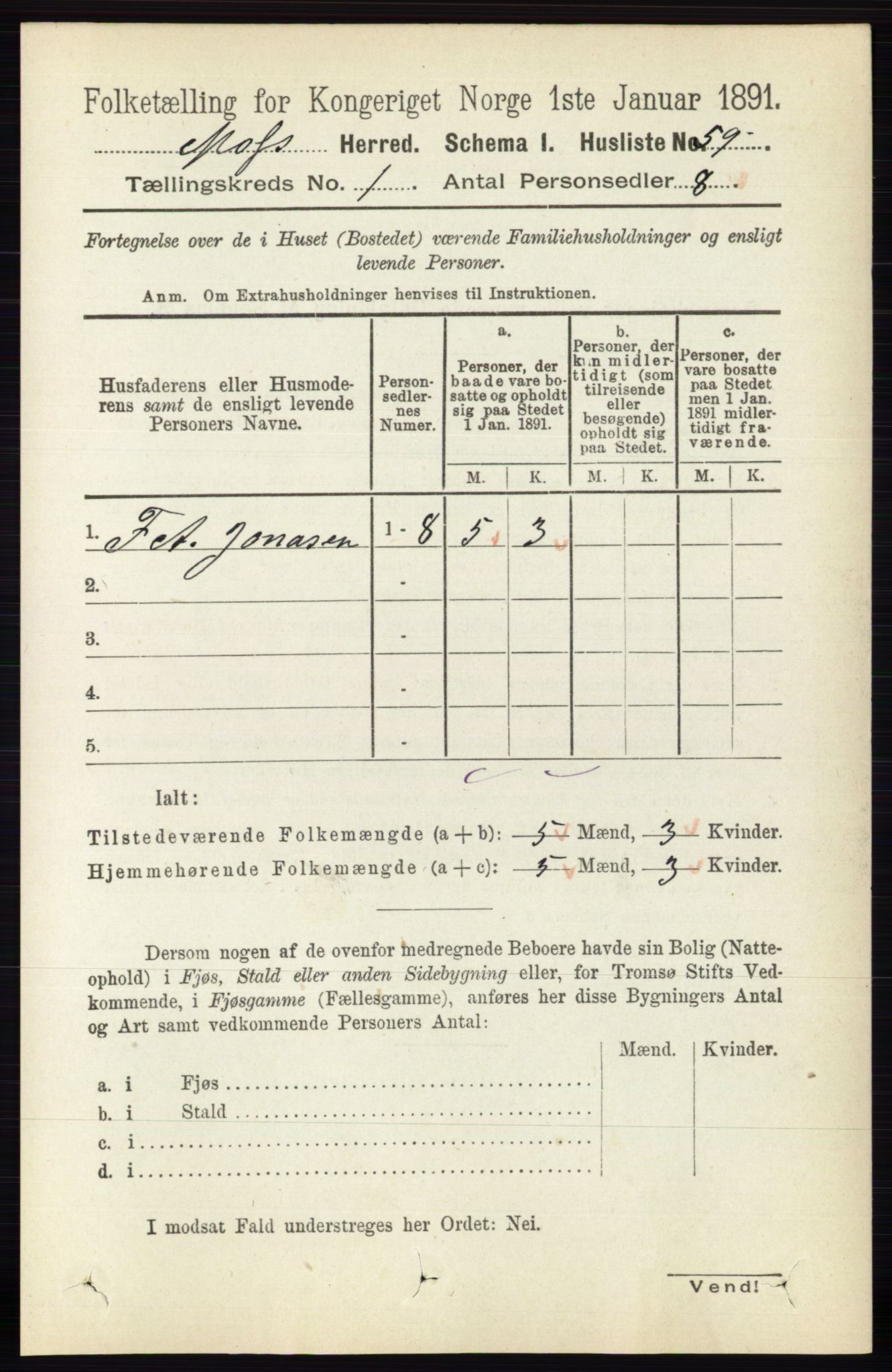 RA, 1891 Census for 0194 Moss, 1891, p. 73