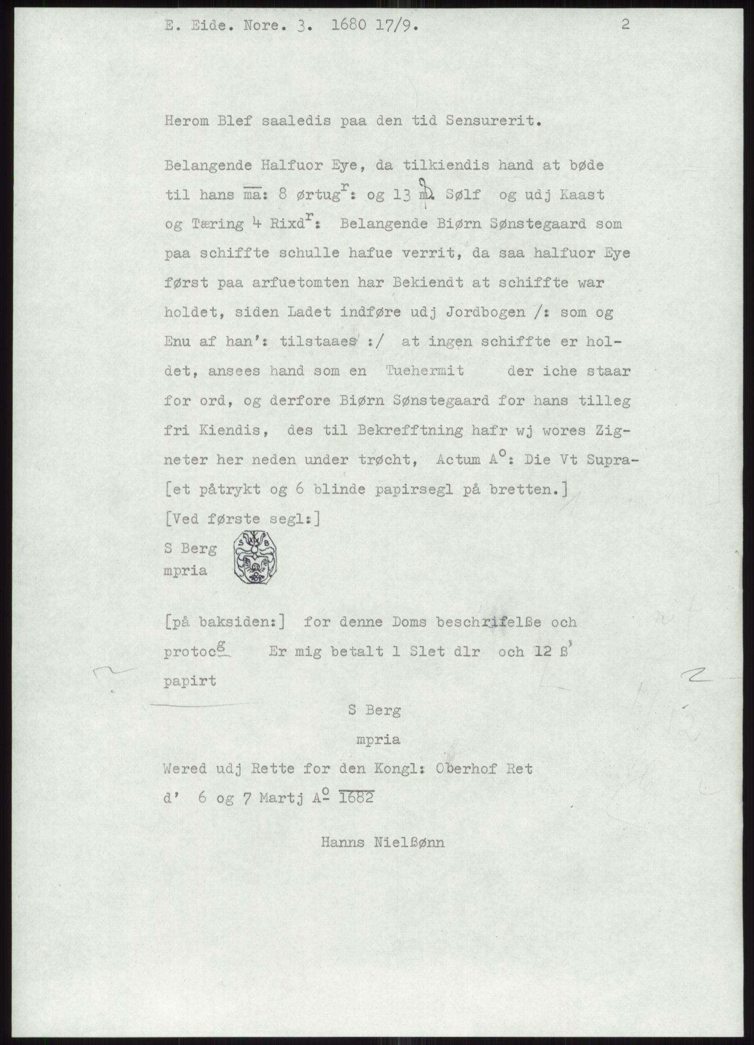 Samlinger til kildeutgivelse, Diplomavskriftsamlingen, AV/RA-EA-4053/H/Ha, p. 1677